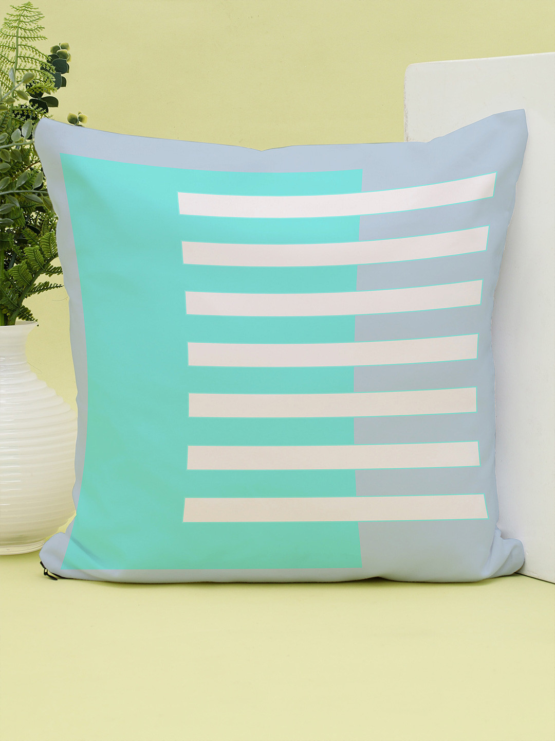 STITCHNEST Geometric Cotton Square Cushion Covers - 24 x 24 In