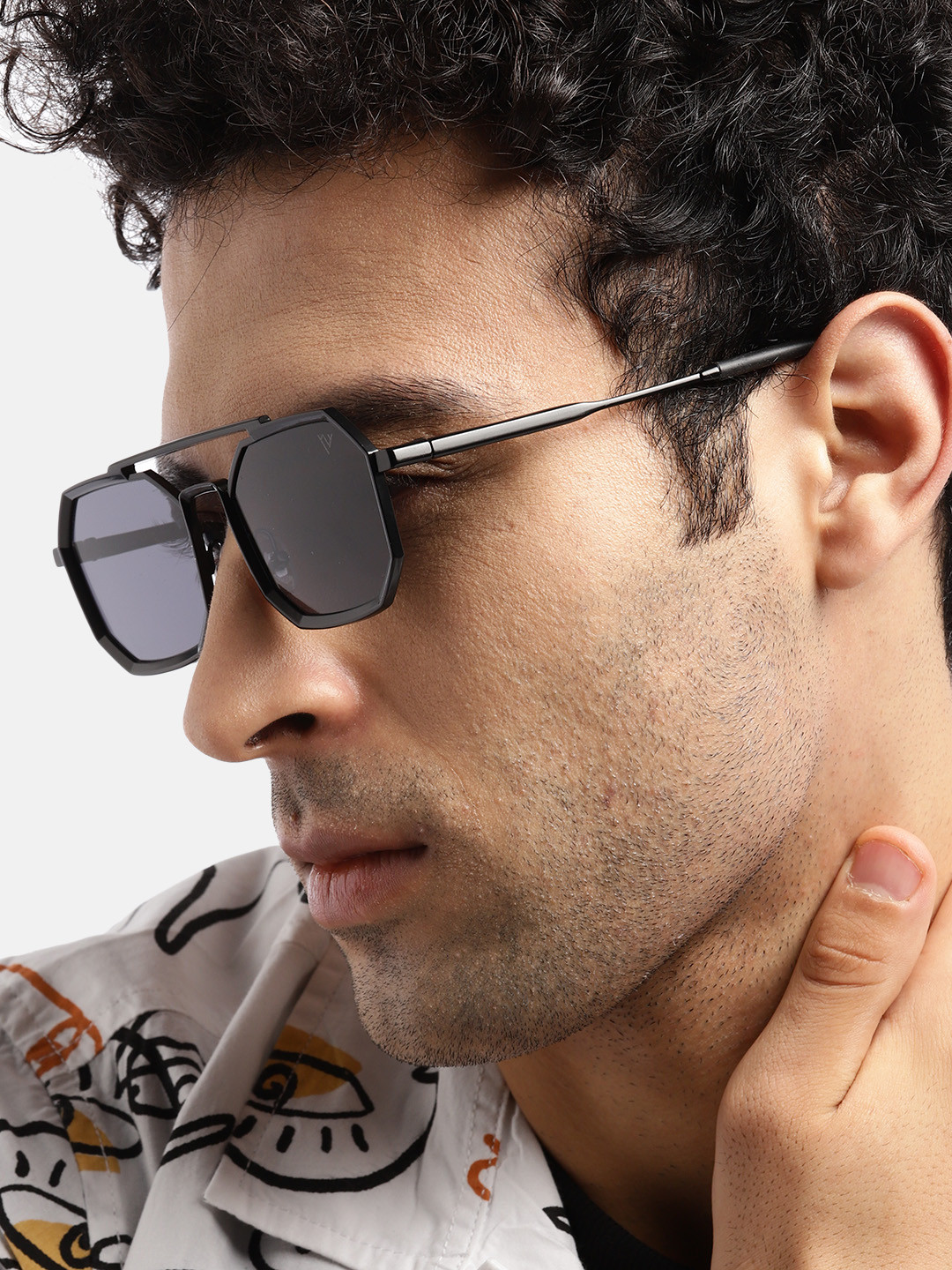 Voyage Unisex Black Lens & Black Square Sunglasses with UV Protected Lens