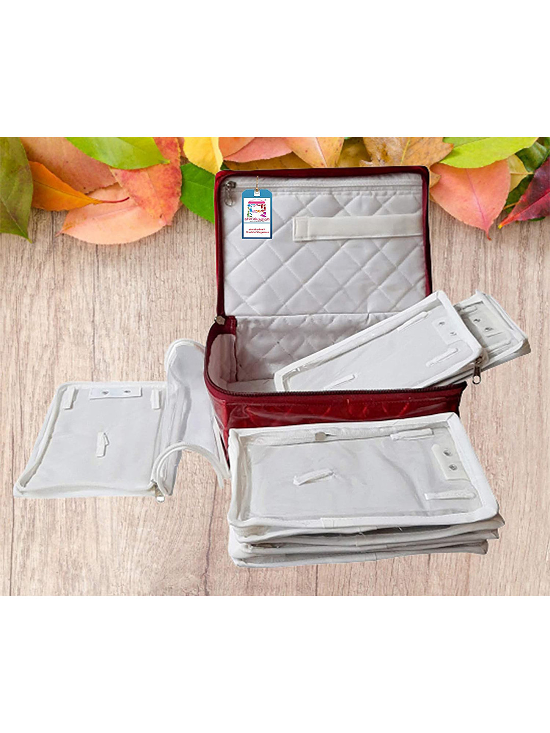 atorakushon Maroon Solid Jewellery Oraganizer