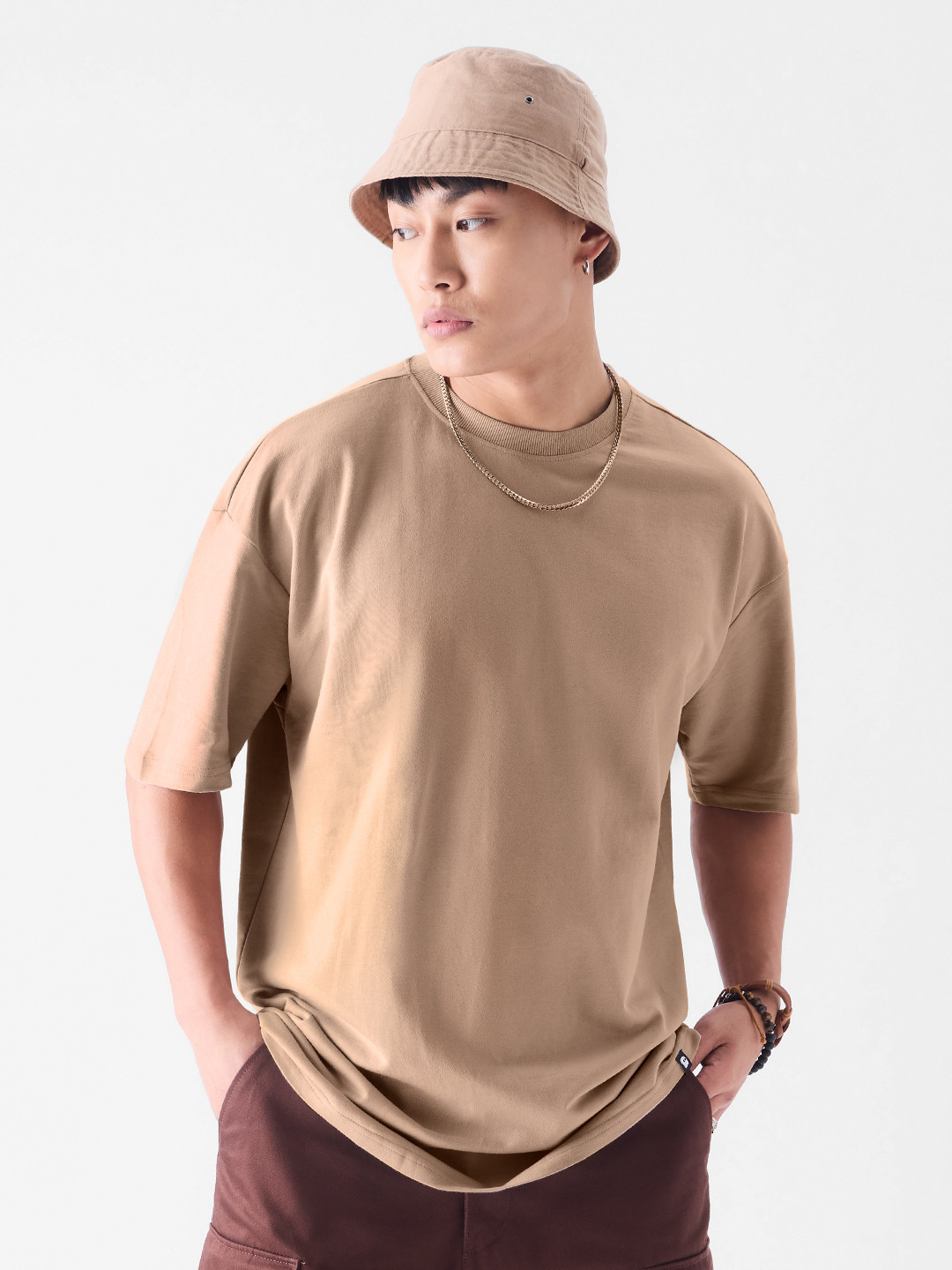 The Souled Store Solid Mushroom Oversized T-Shirts