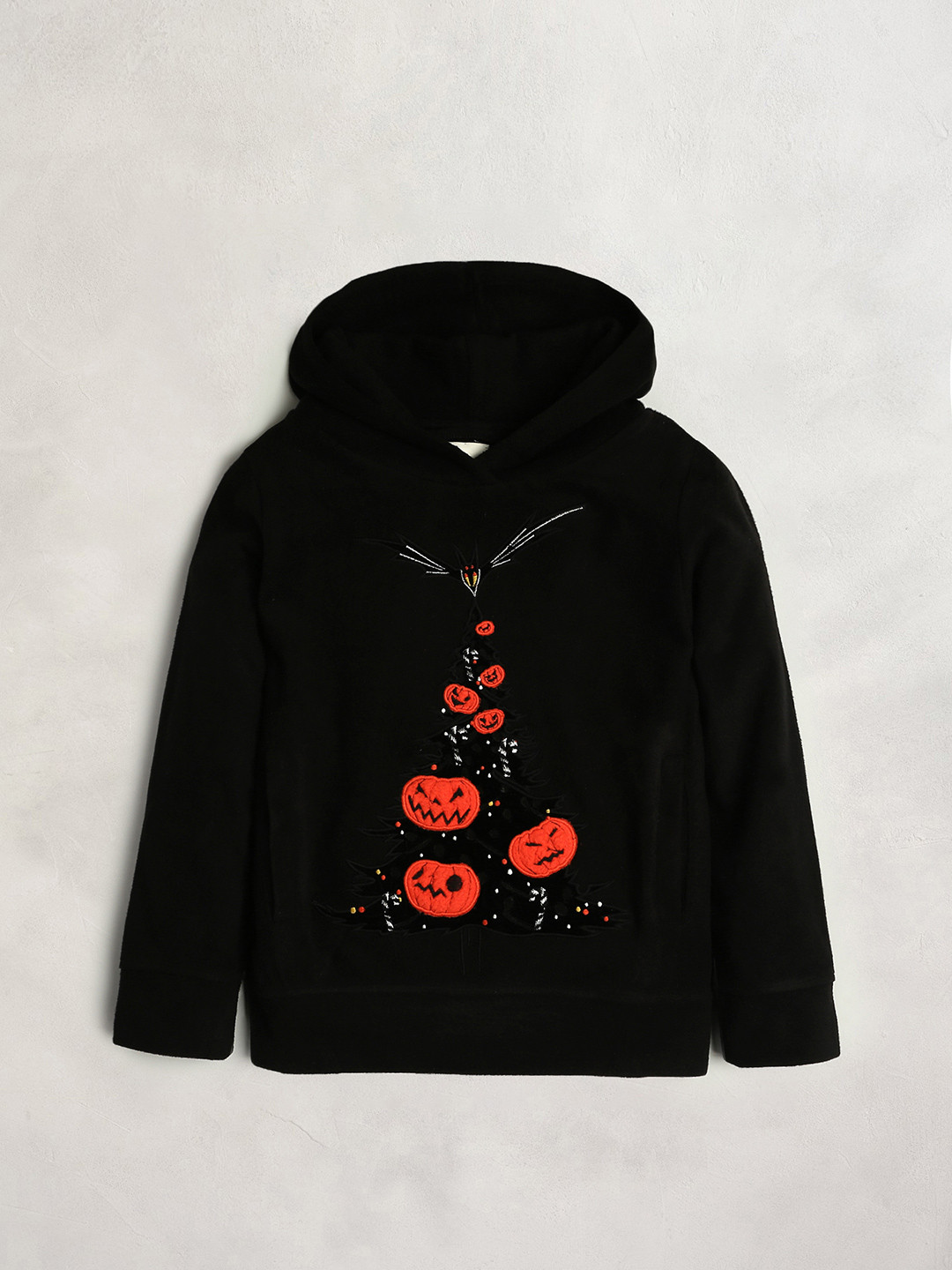 Cherry Crumble Unisex Kids Black Hooded Sweatshirt