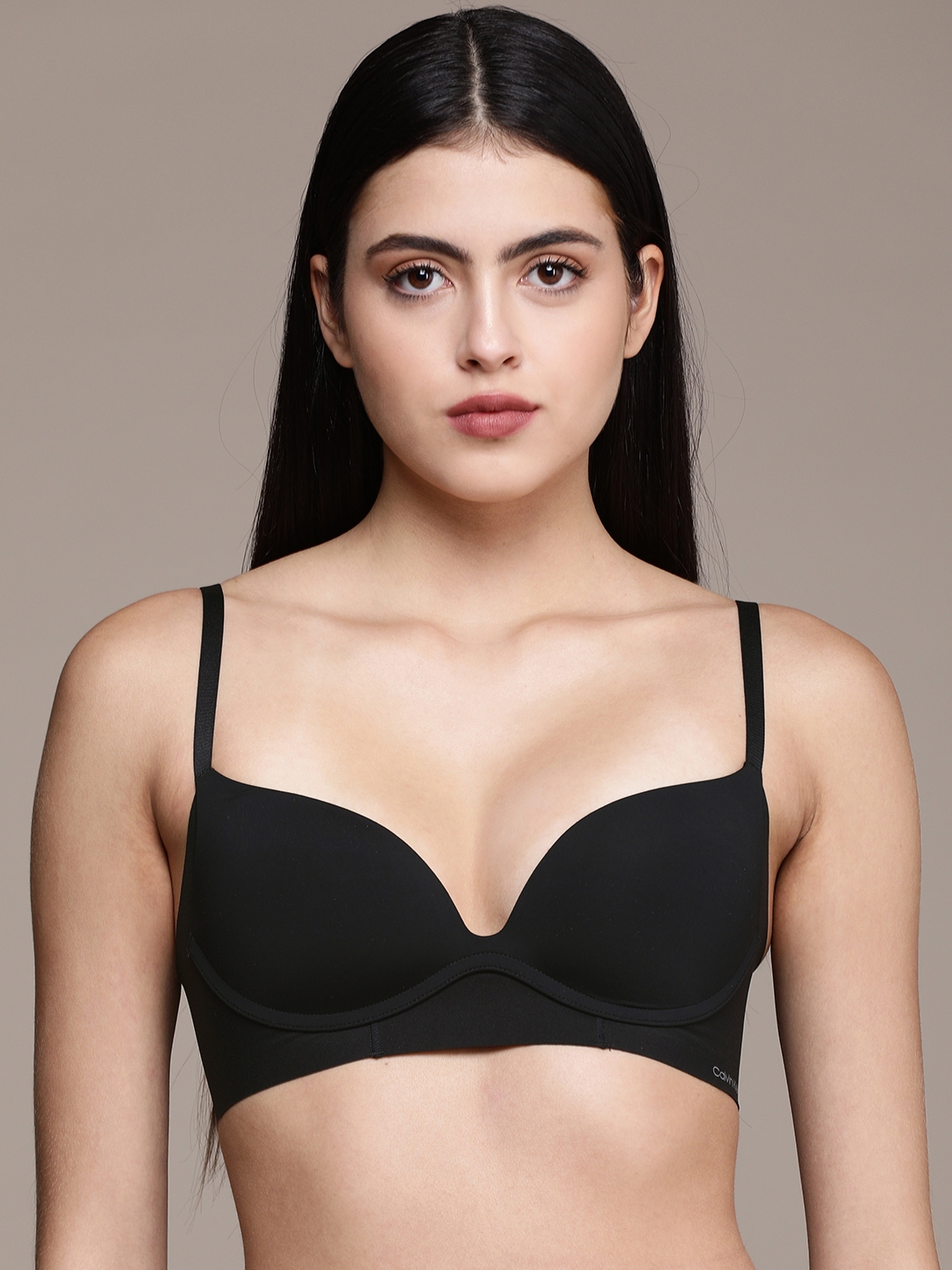 Buy Calvin Klein Underwear Black Solid Underwired Heavily Padded Push Up Bra  QF6021ADUB1 - Bra for Women 16714748