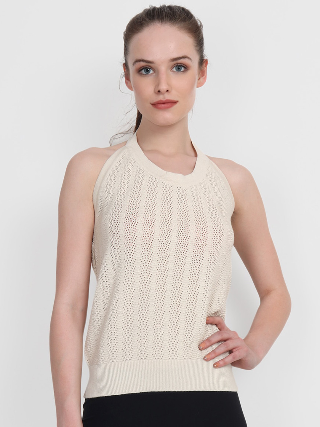 JoE Hazel Woman White Halter Neck Top