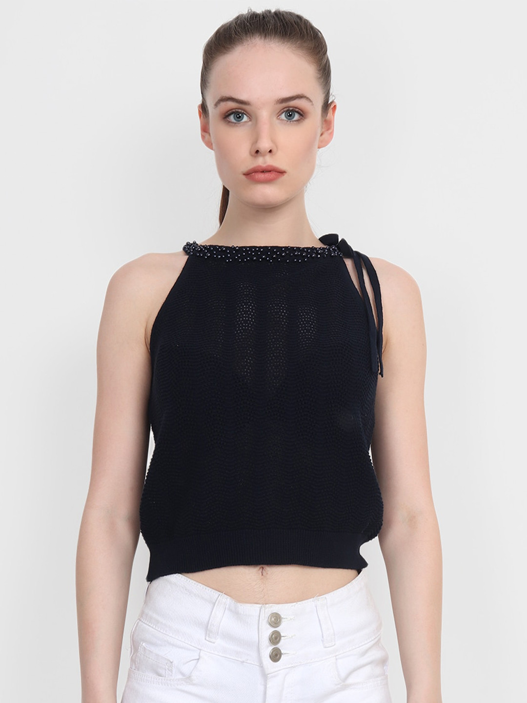 JoE Hazel Woman Navy Blue Swallow Top