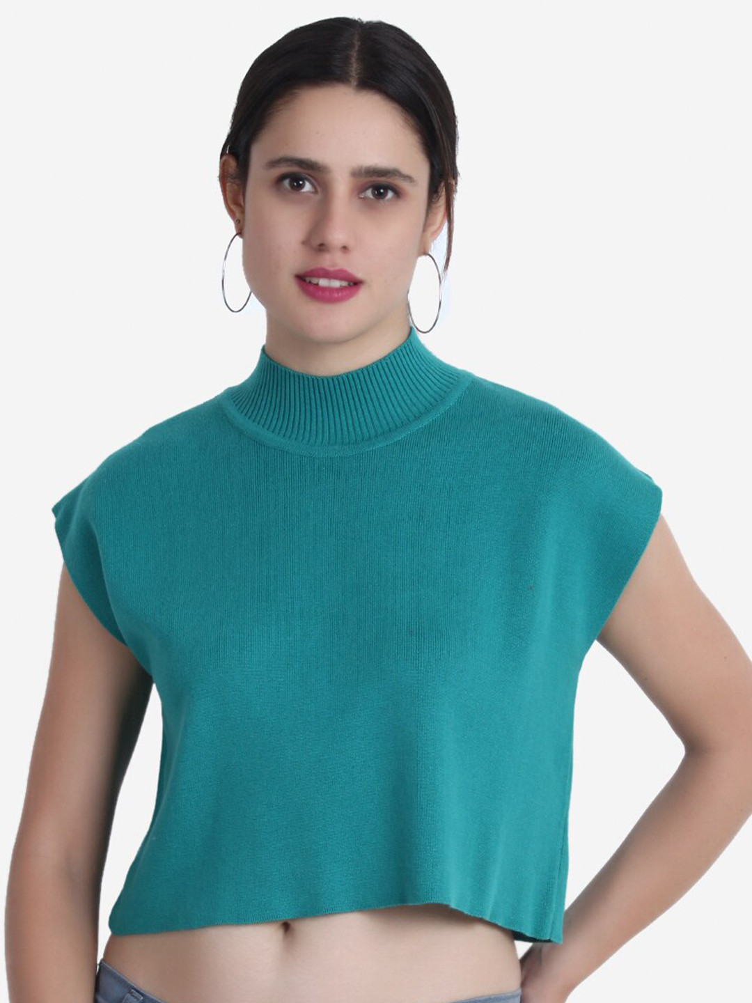 JoE Hazel Women Teal Crop Pullover