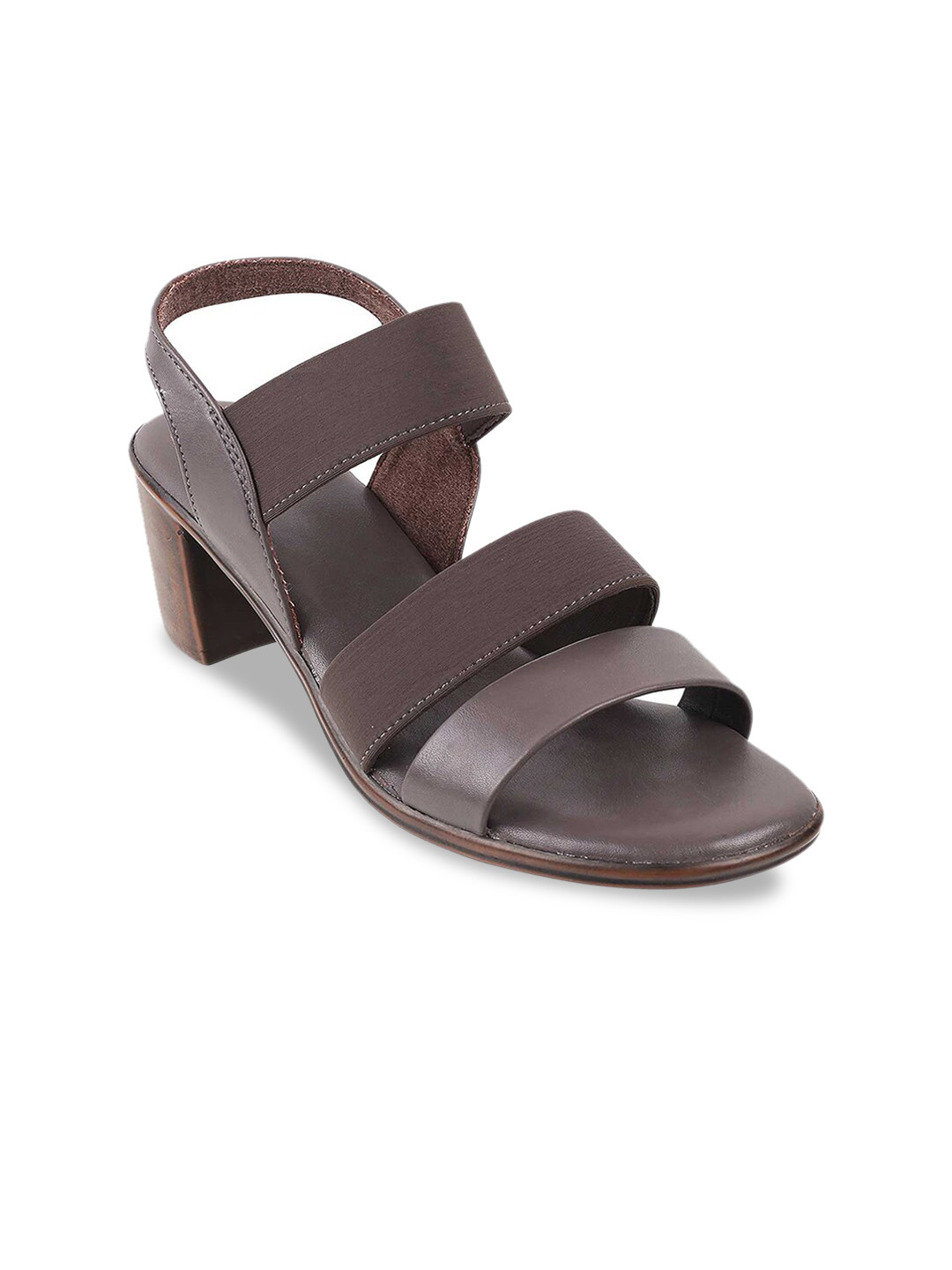 Metro Charcoal Grey Block Sandals