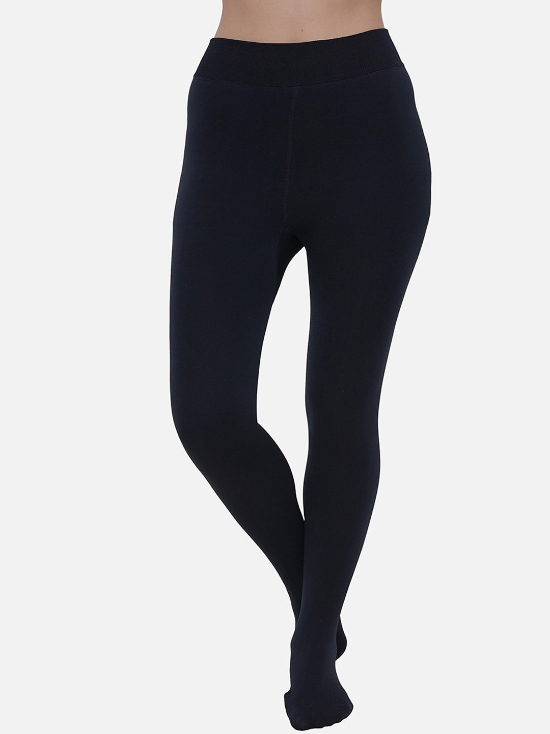 Lebami Women Navy Blue Solid Thermal Bottoms