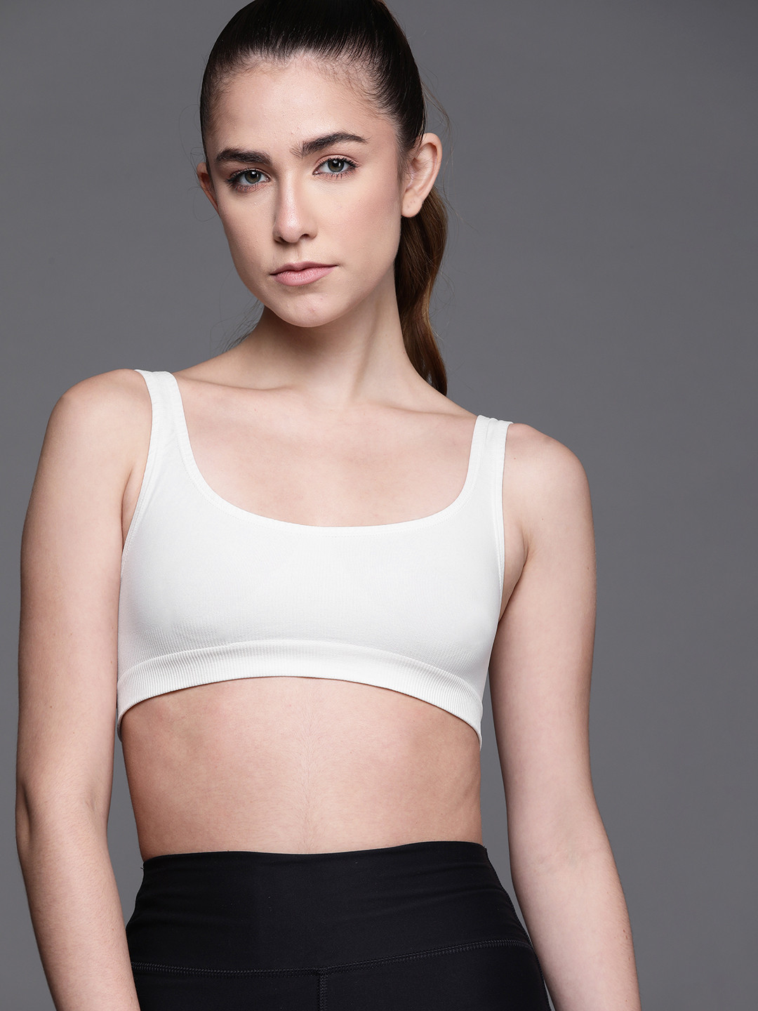 Inddus White Non Wired Non Padded Seamless Bra Top