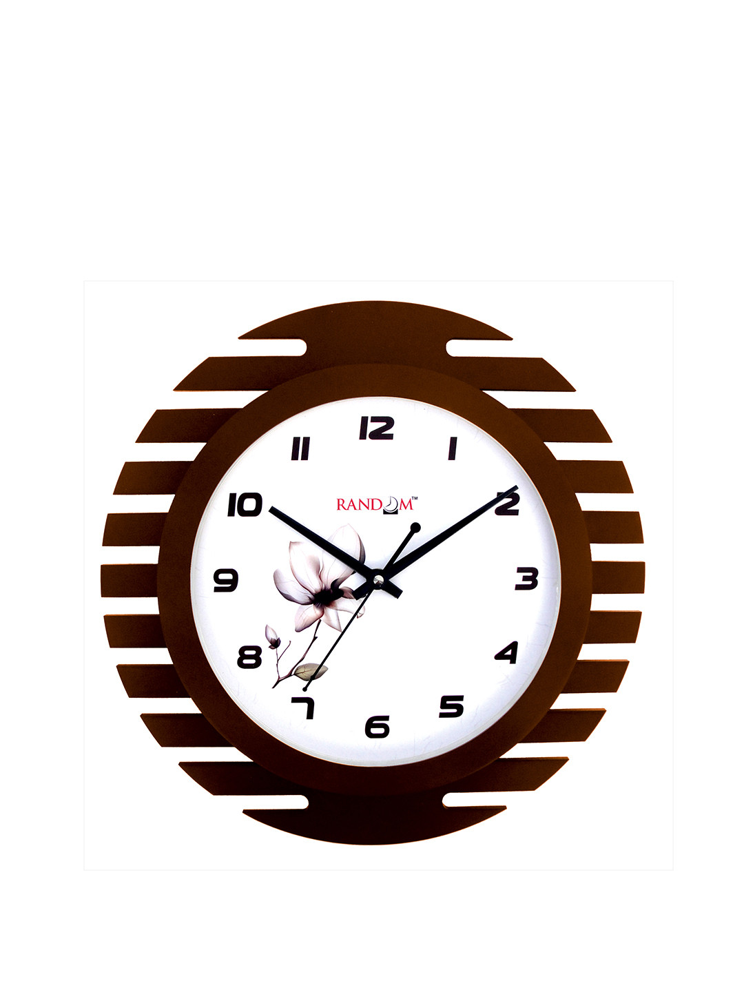 RANDOM White Wood Large Display Round Battery Analogue Wall Clock-30.5cm
