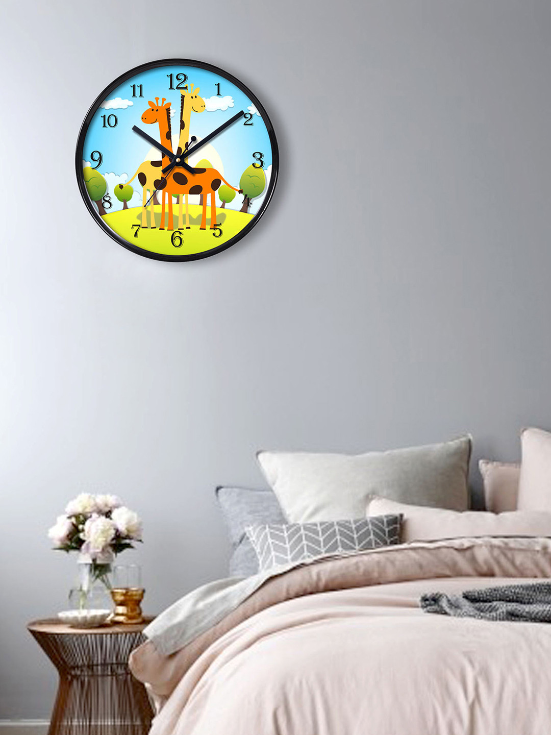 RANDOM Multicoloured Printed Dial 27.94 cm Analogue Wall Clock