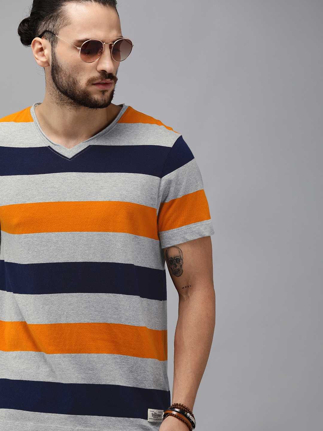 orange v neck mens