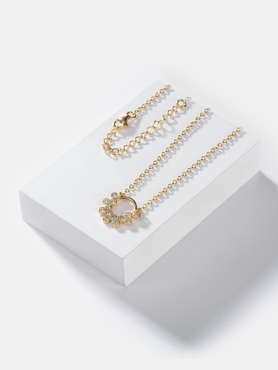 SHAYA Gold-Toned Sterling Silver Gold-Plated Necklace With Artificial Stones