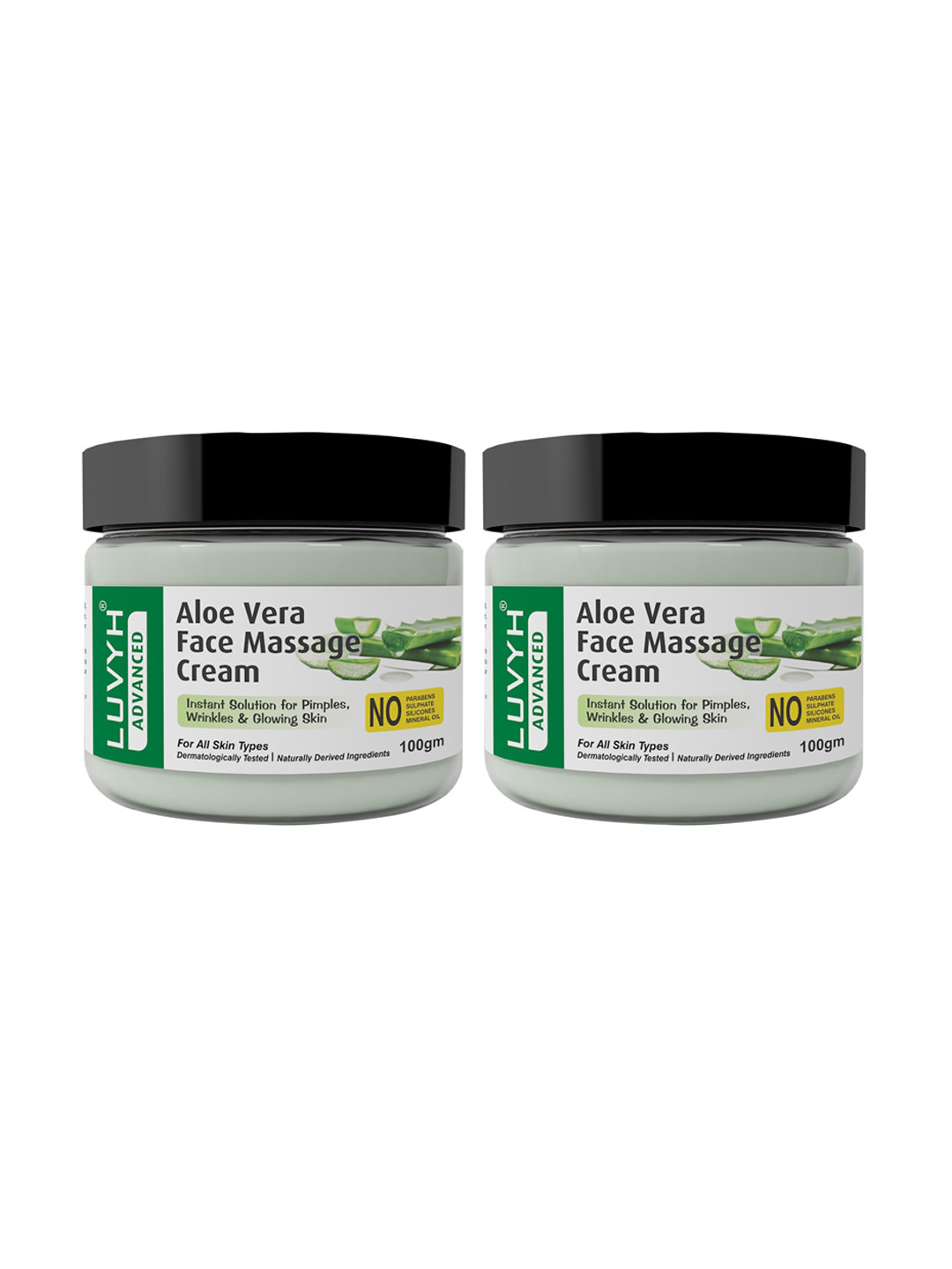 LUVYH Set of 2 Aloe Vera Face Massage Cream- 100g Each