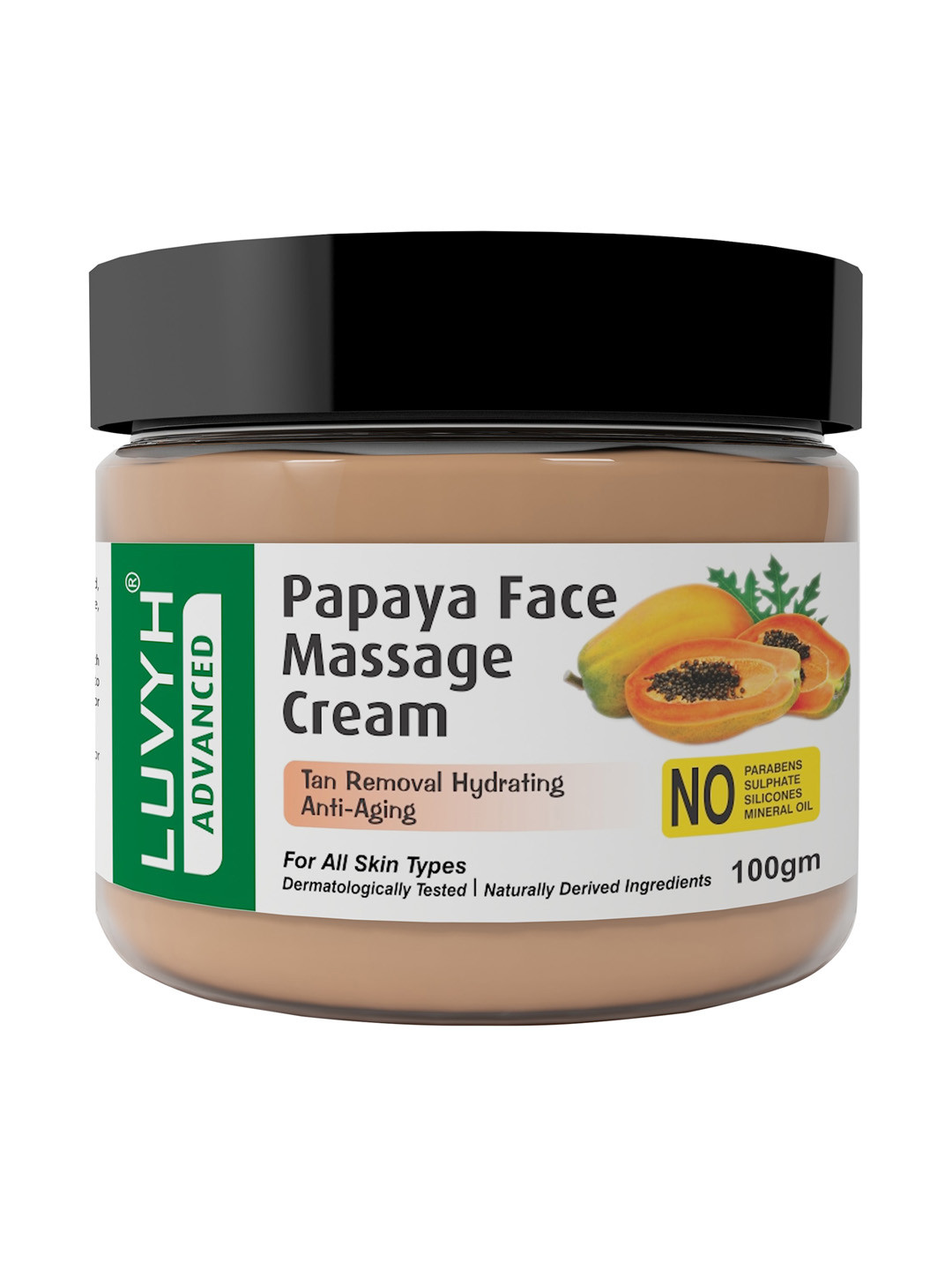 LUVYH Yellow Papaya Face Massage Cream- 100gm