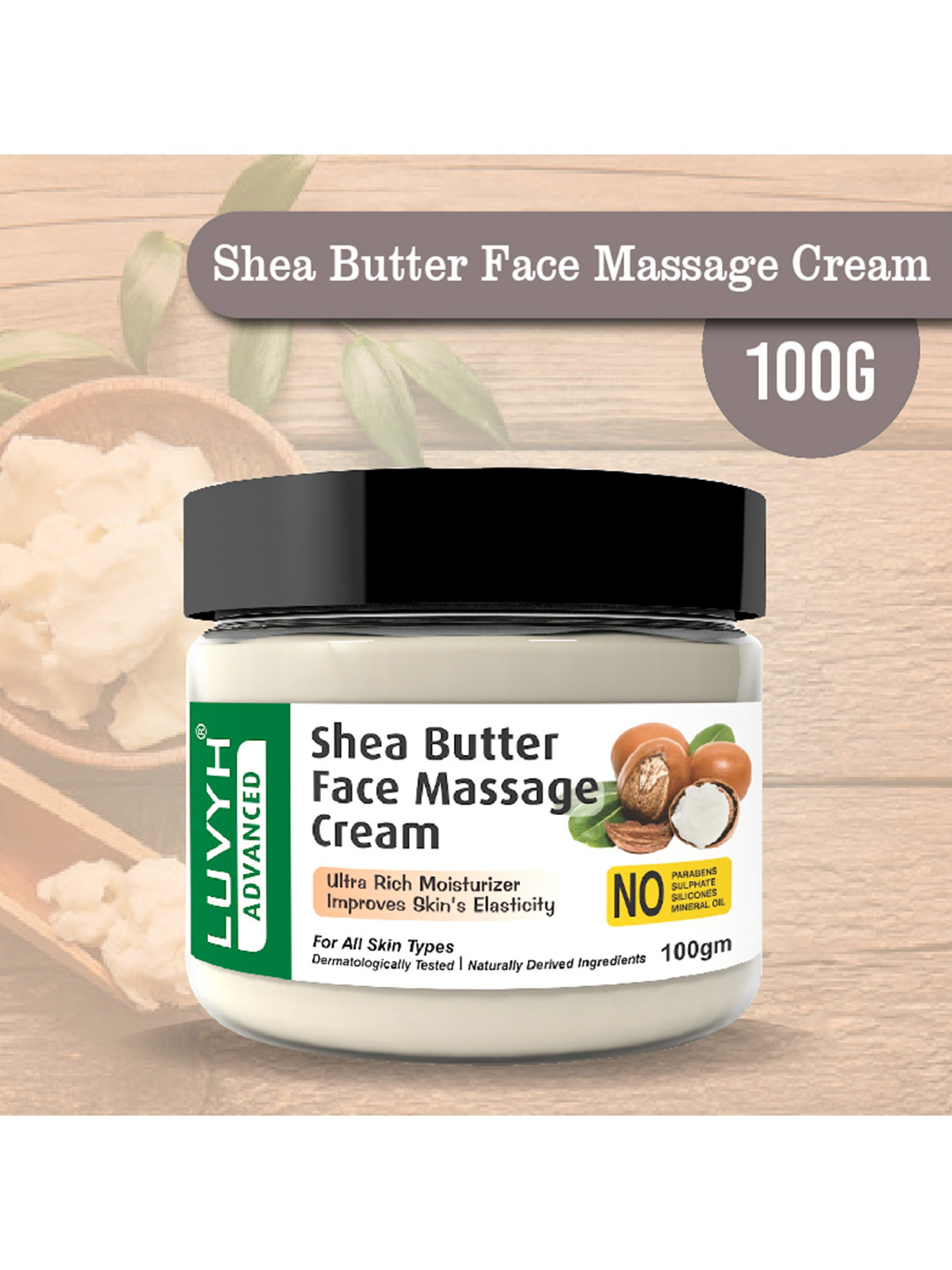 LUVYH Shea Butter Face Massage Cream - 100 g