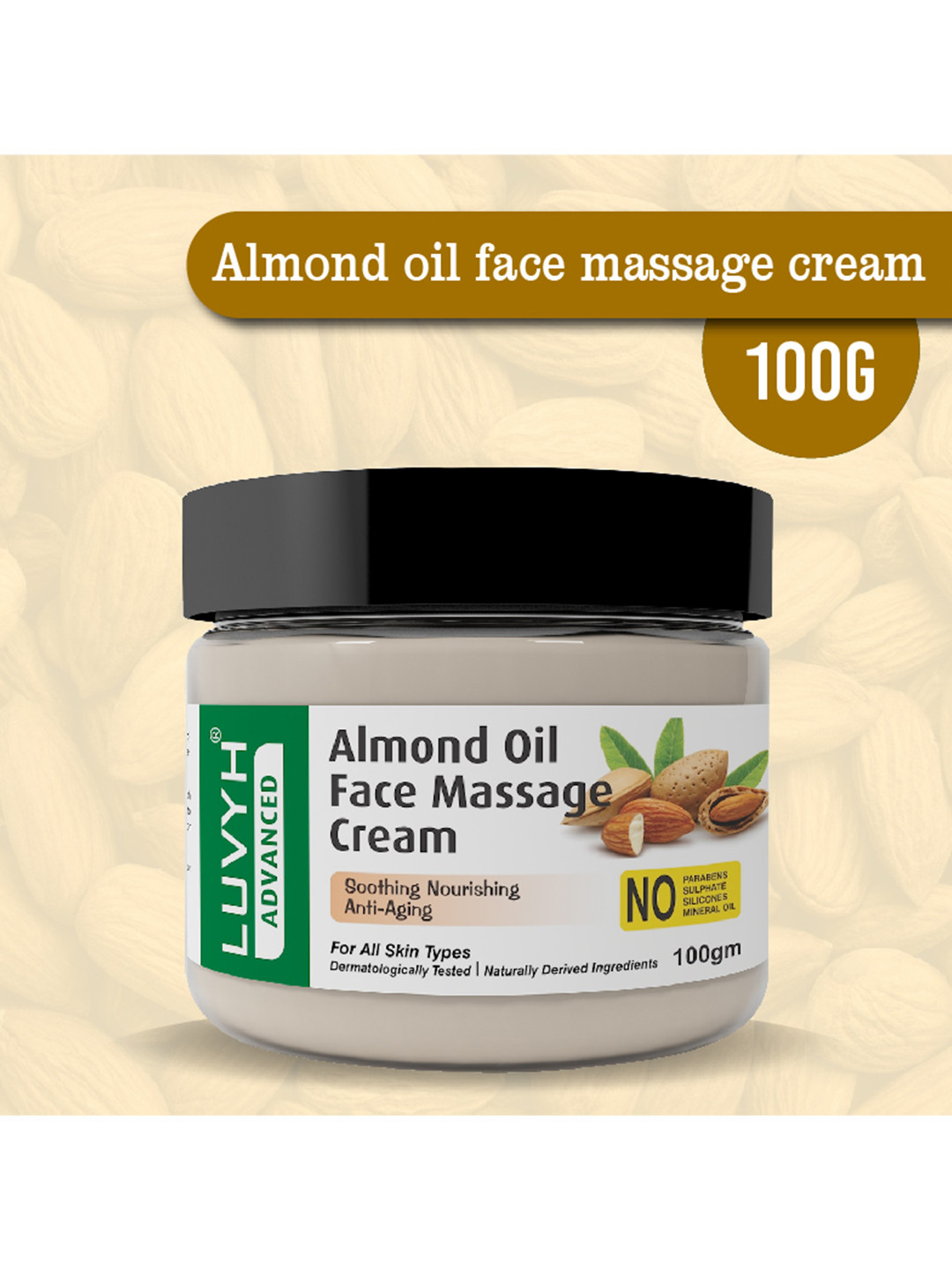 LUVYH Almond Oil Face Massage Cream 100gm