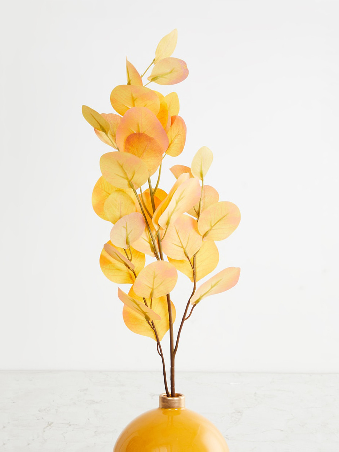 Home Centre Yellow Artificial Leaf Branch