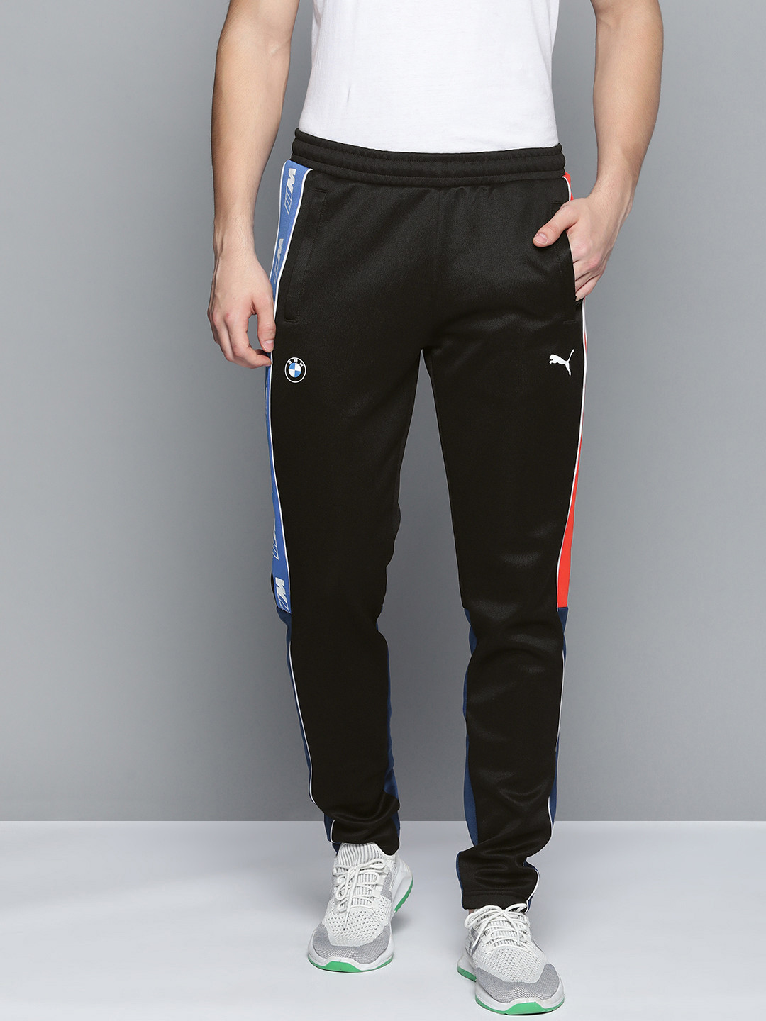 PUMA Motorsport Men Black Colourblocked BMW dryCELL Regular Fit Sustainable Motorsports Track Pants