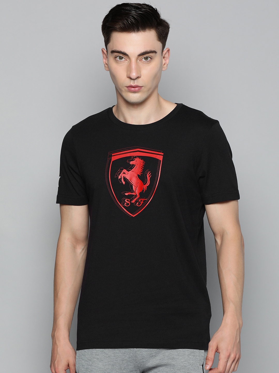 Buy PUMA Motorsport Men Black Red Scuderia Ferrari Race Tonal Shield Printed Motorsport T shirt Tshirts for Men 16740244 Myntra