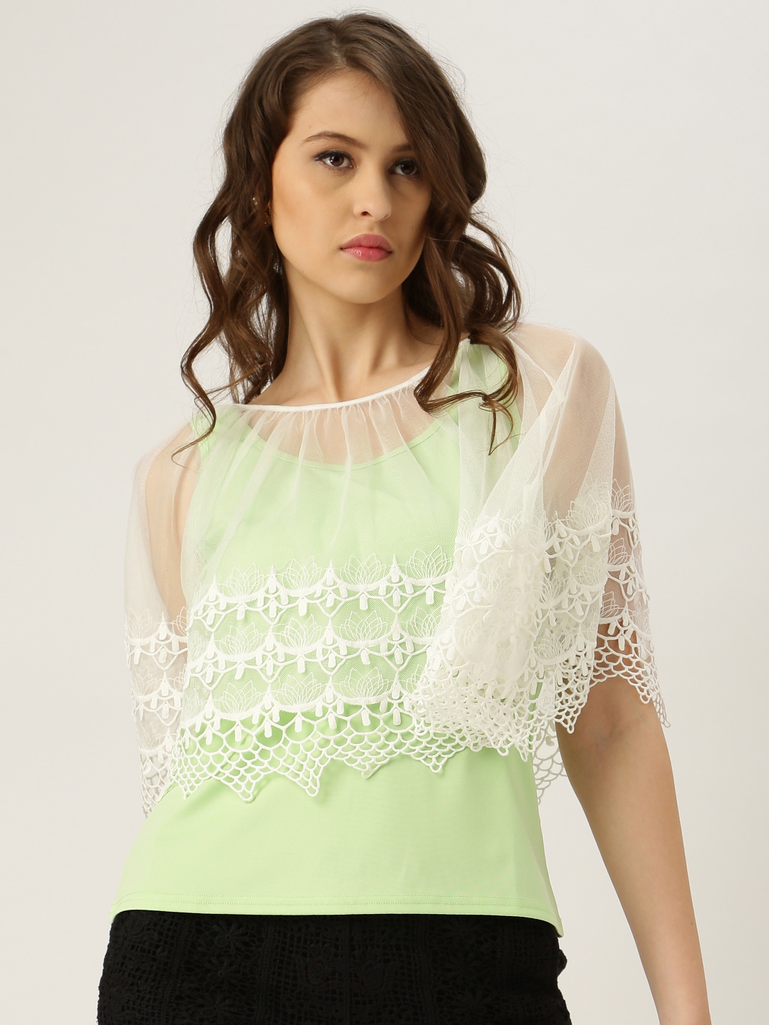 Green sale lace cape