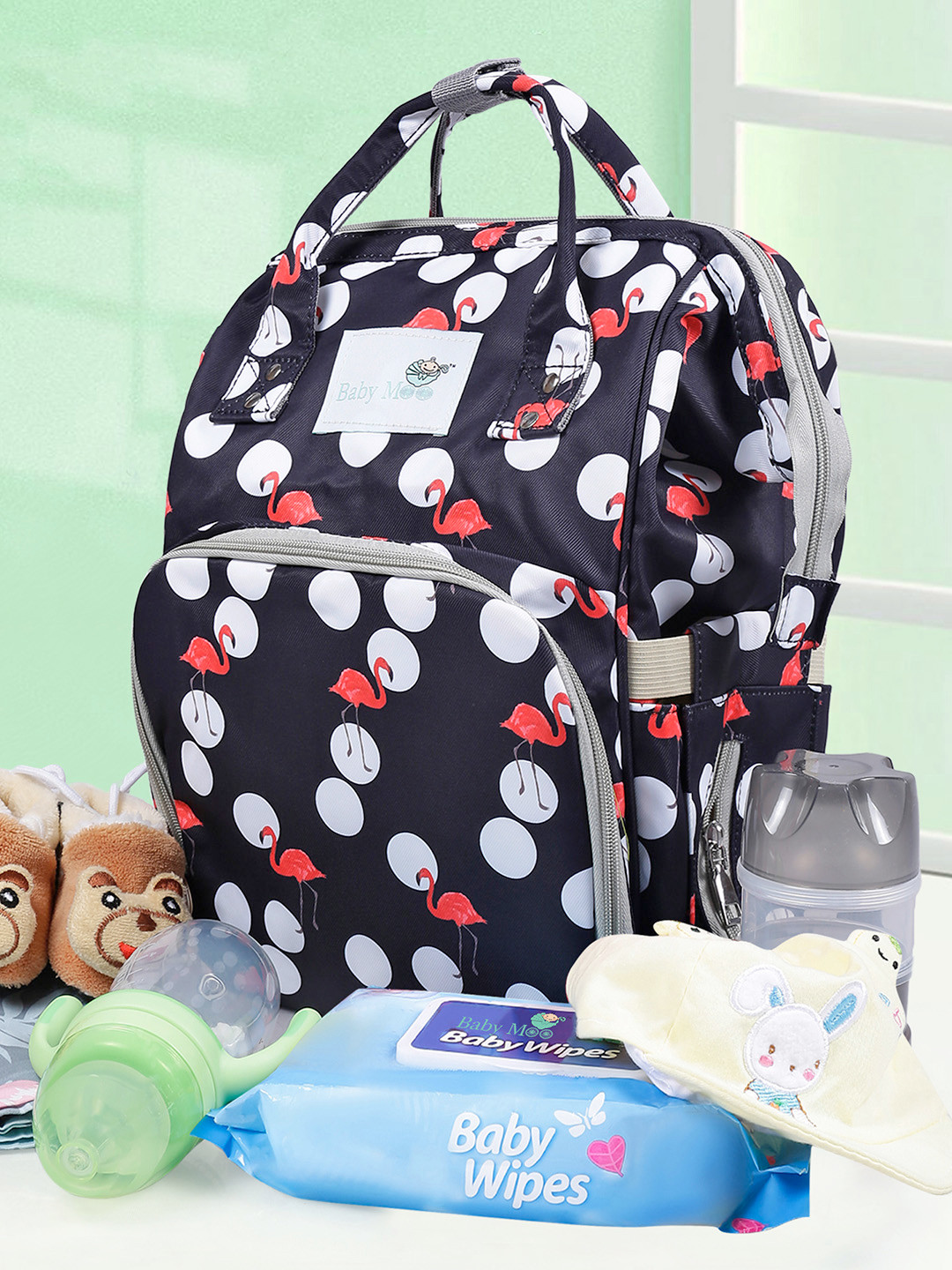 Moo Diaper Mother Bags For Baby Online Buy Baby Moo Peach Printed