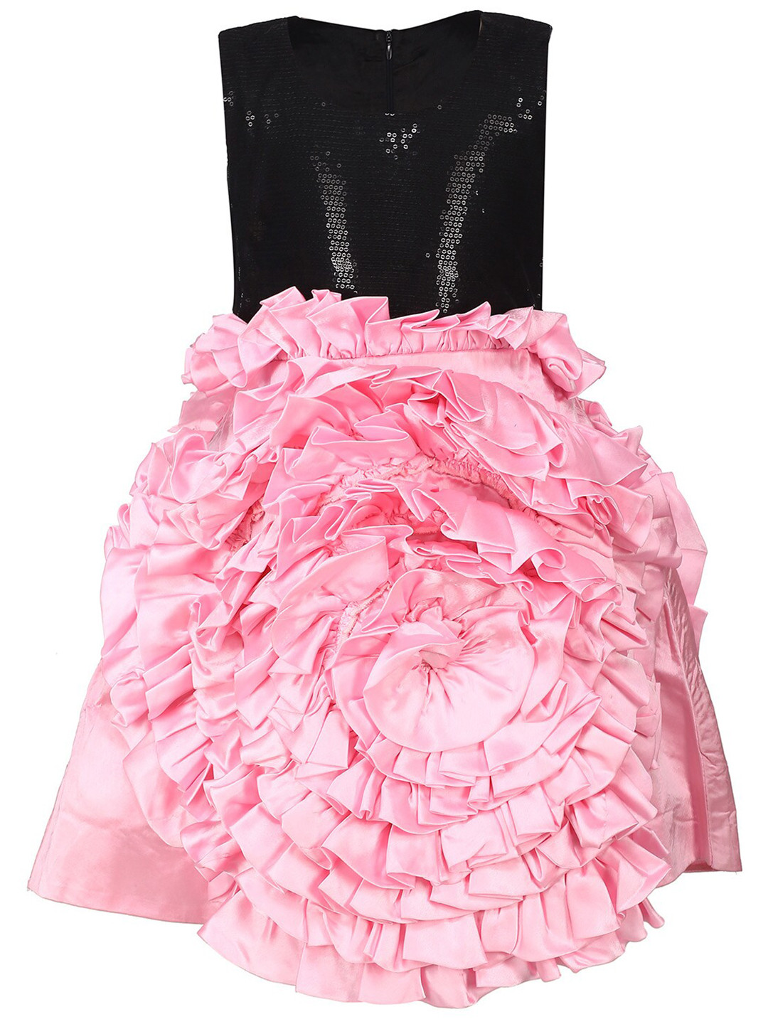 Samsara Couture Girls Multi Color Gathered Fit & Flare Dress