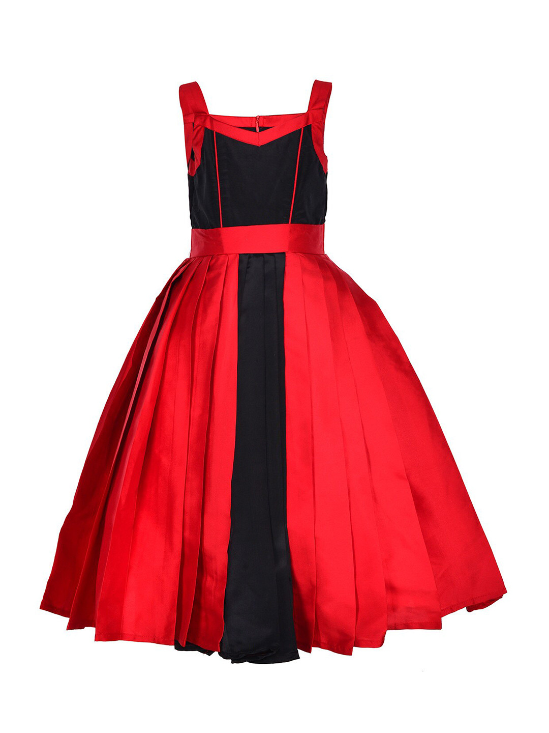 Samsara Couture Red & Black Satin Dress