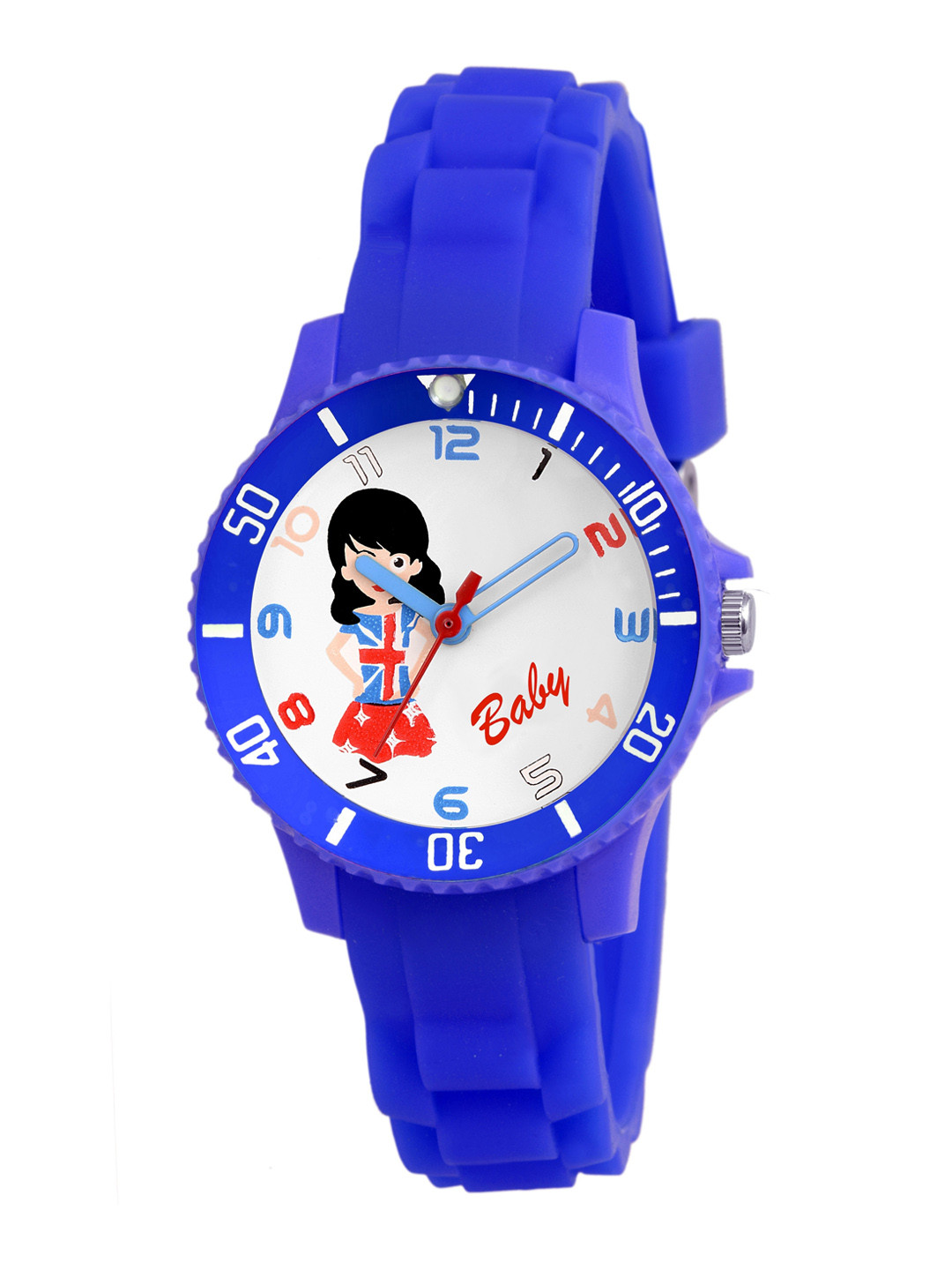 Kool Kidz Kids White Brass Printed Dial & Blue Straps Analogue Watch 054BABY BABYBLUE