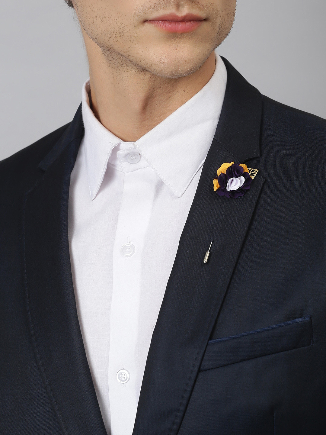 Tossido Men Purple & Yellow Lapel Pin