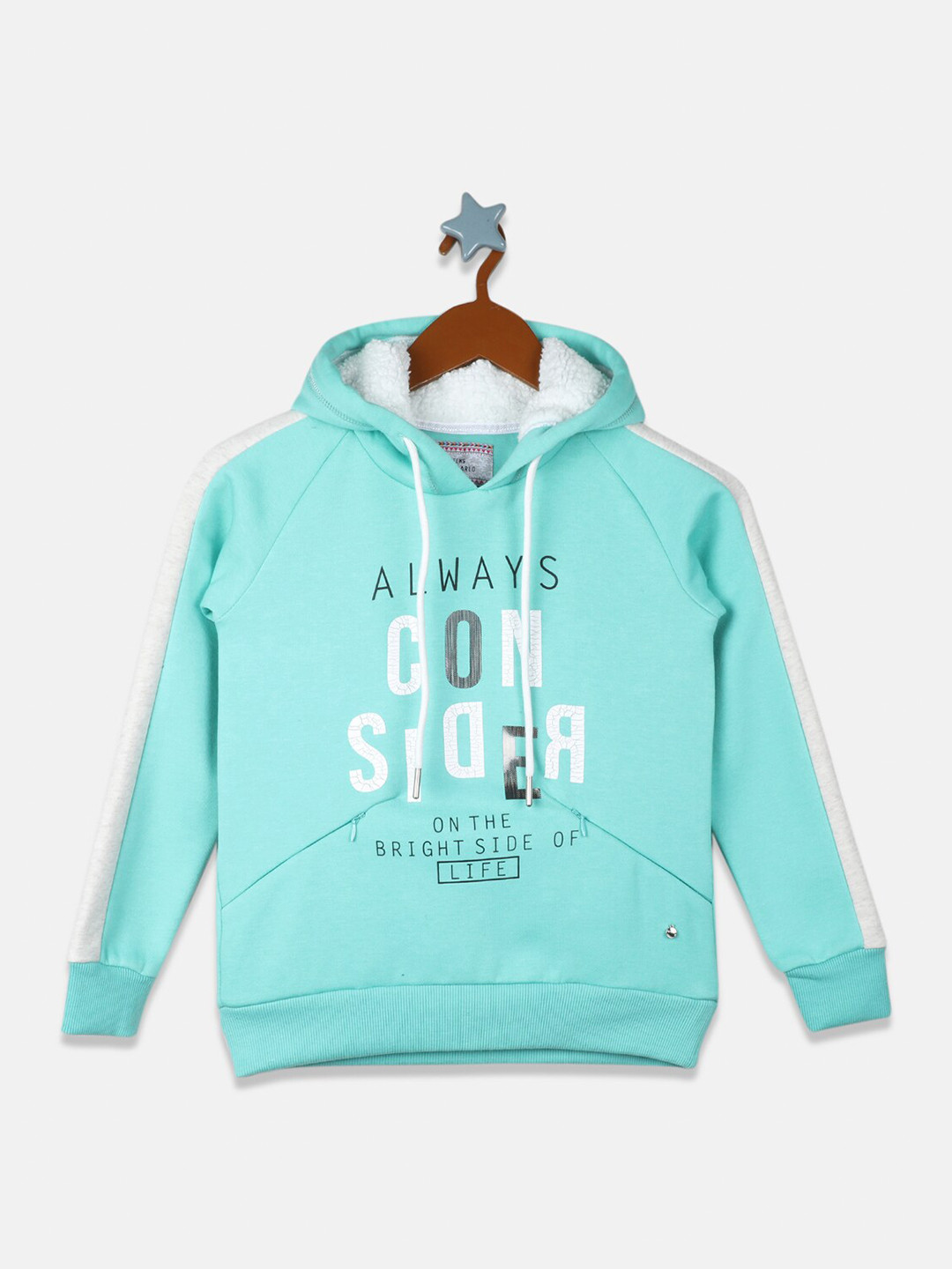 Monte Carlo Girls Multicoloured Printed Hooded Sweatshirt
