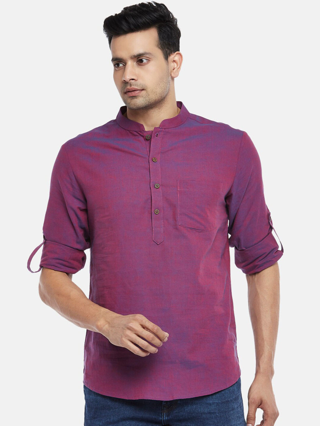 indus route by Pantaloons Men Purple Kurta