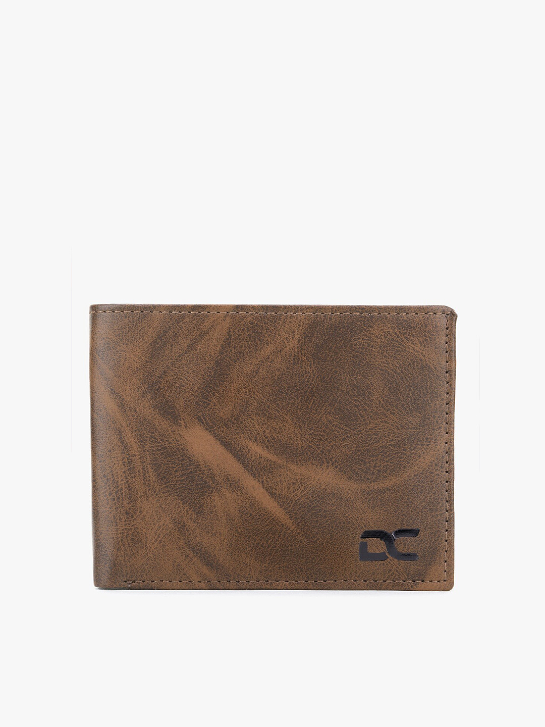 Dezire Crafts Men Brown Abstract Textured PU Two Fold Wallet