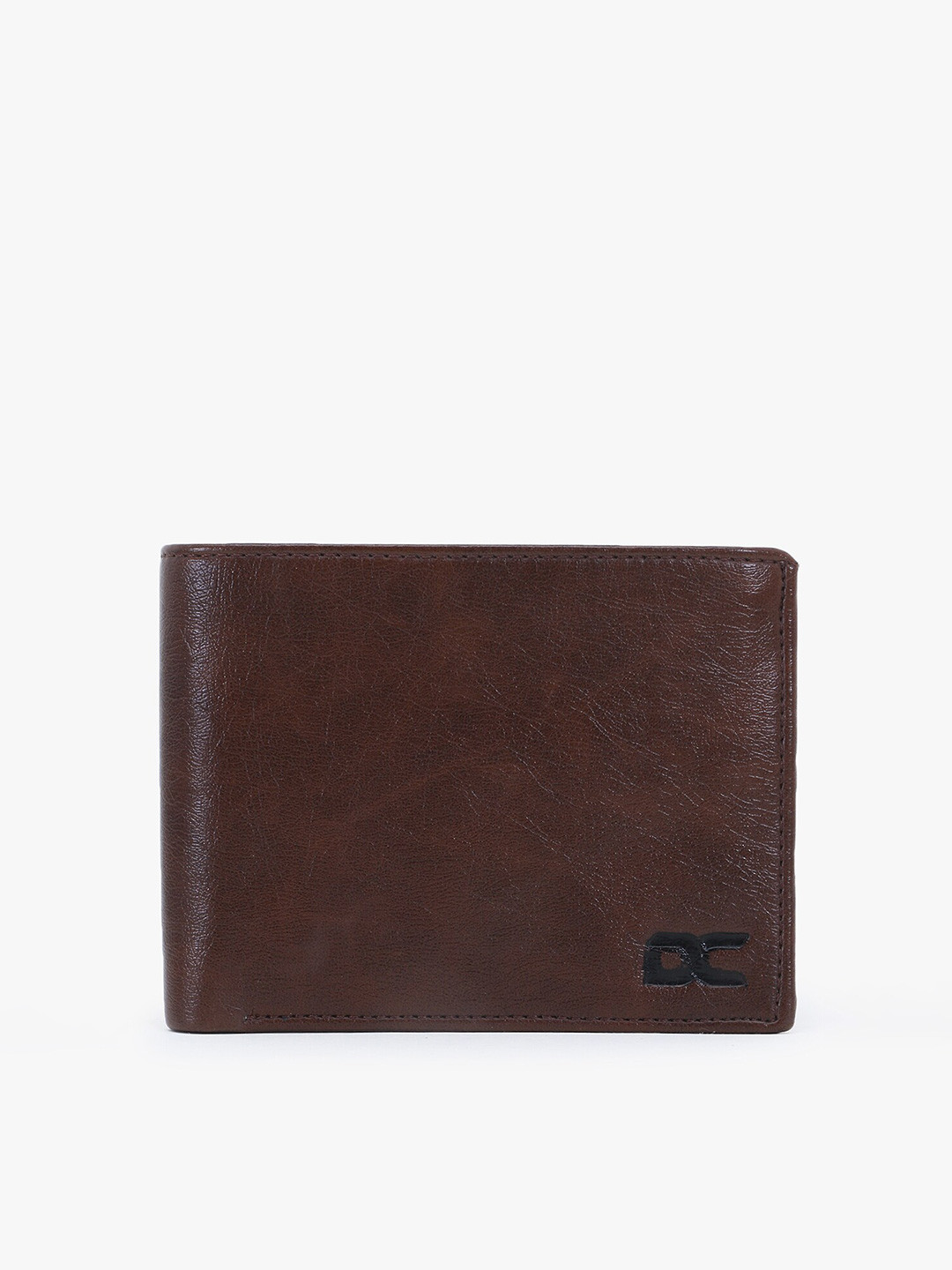Dezire Crafts Men Brown Textured PU Leather Two Fold Wallet