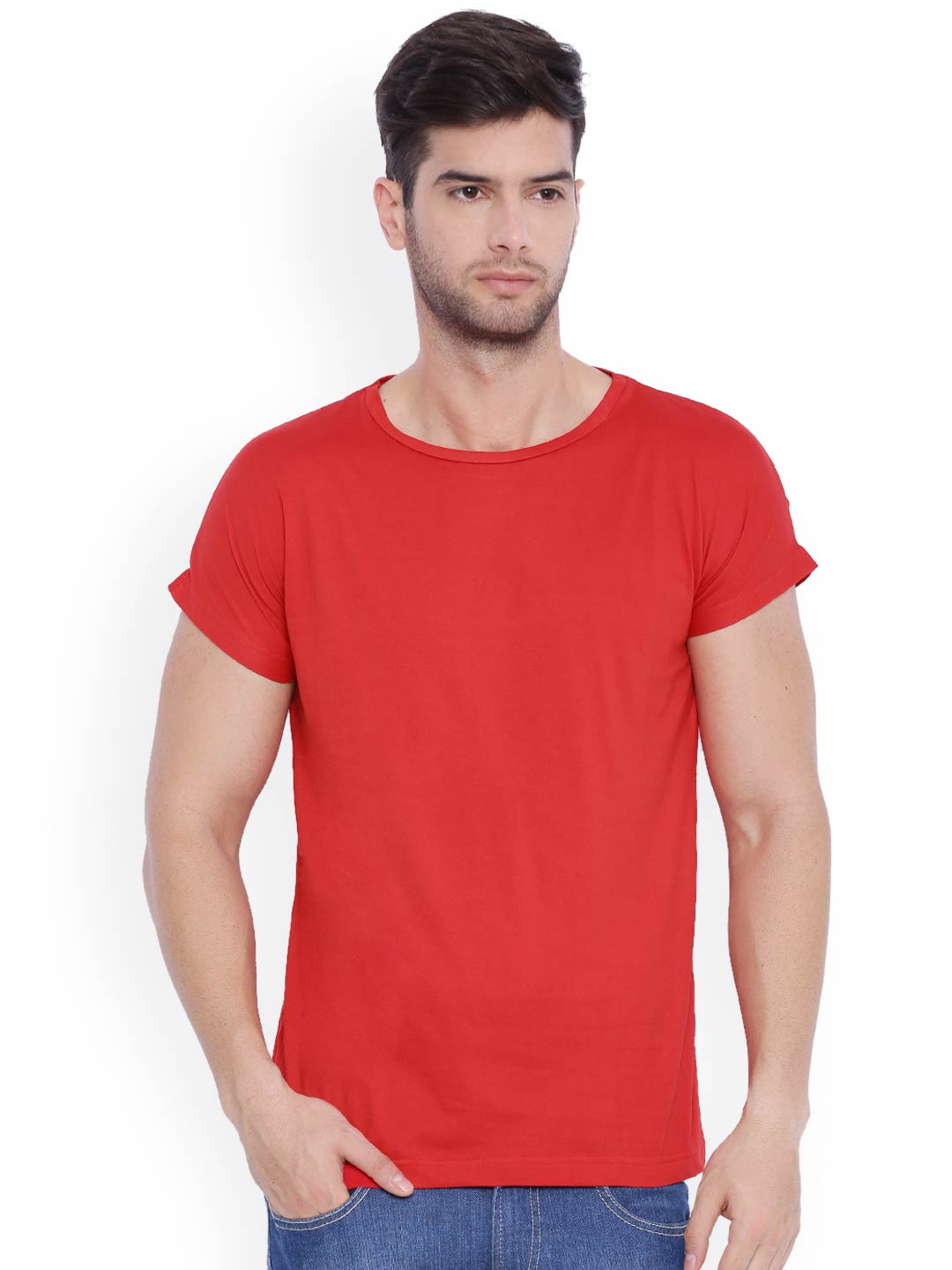 blue jeans and red t shirt