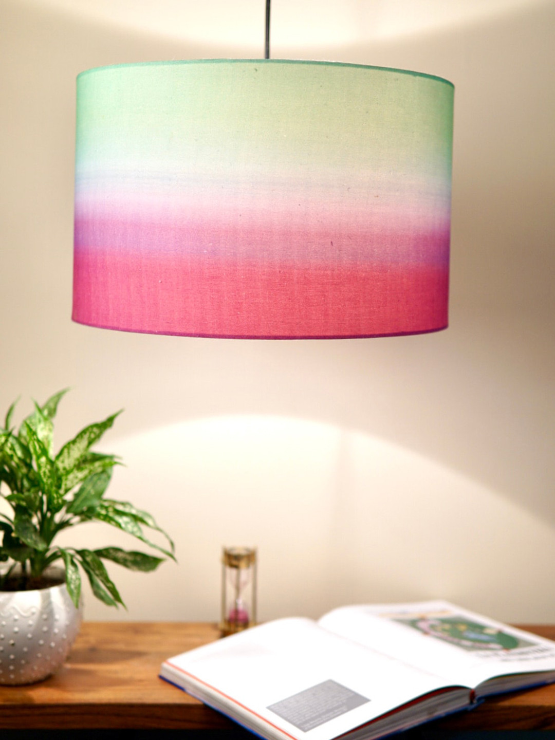 Grated Ginger Sea Green & White Contemporary Ceiling Lamp