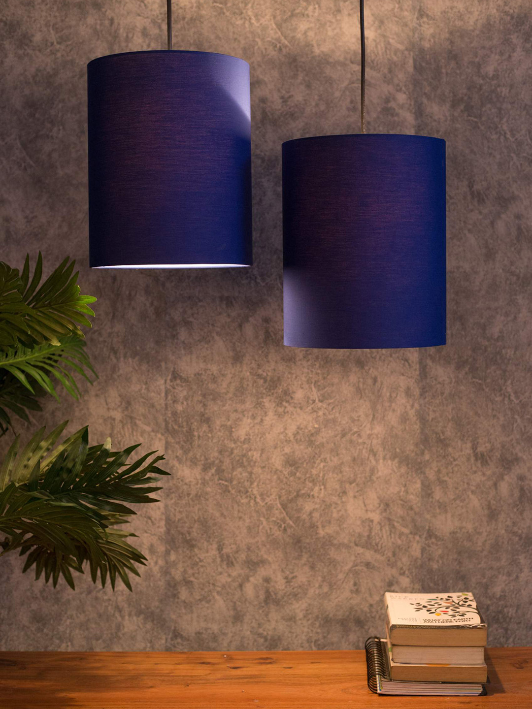 Grated Ginger Blue Set of 2 Twin Pendant Ceiling Lamp