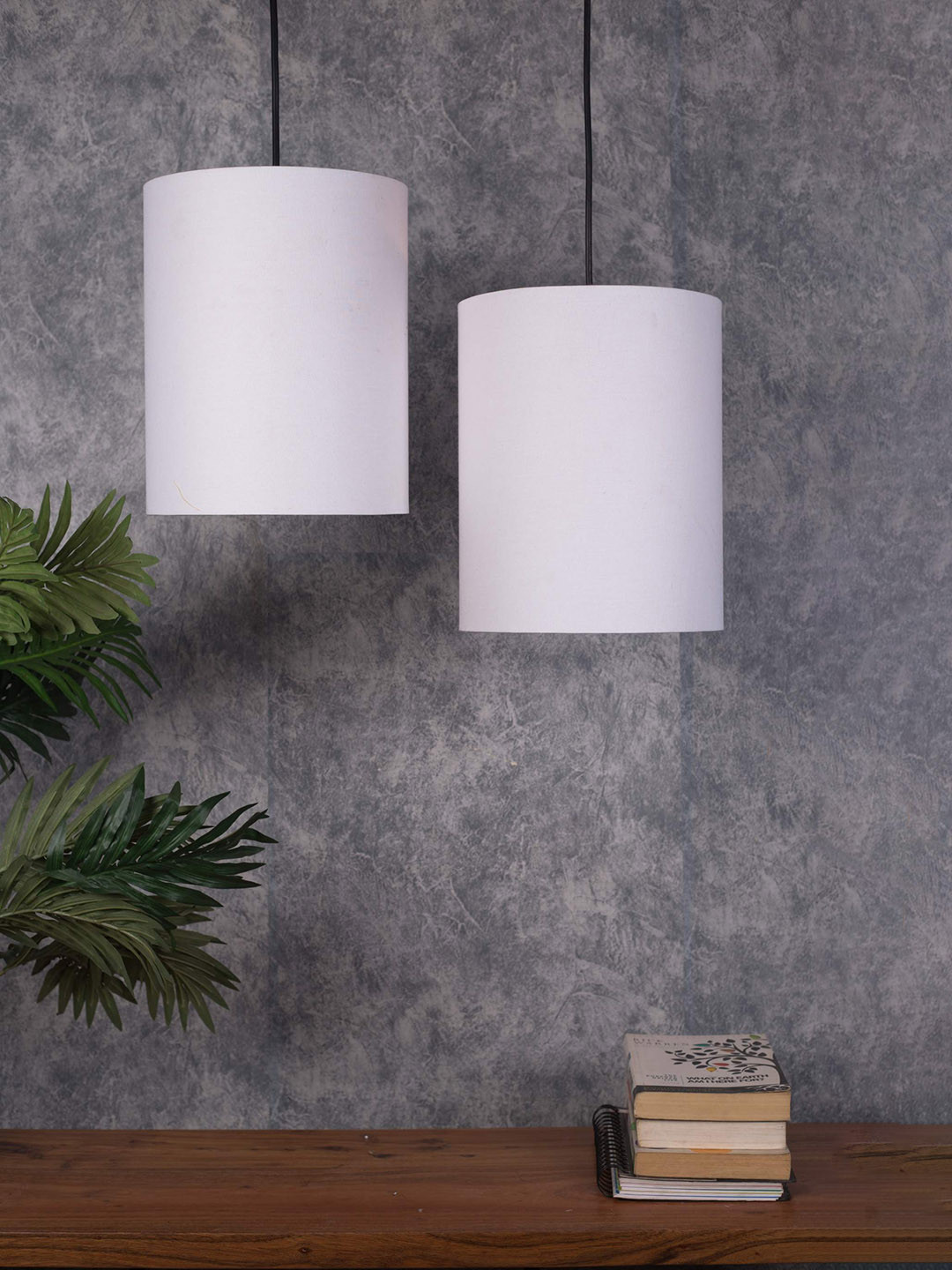 Grated Ginger White Set of 2 Twin Pendant Ceiling Lamp