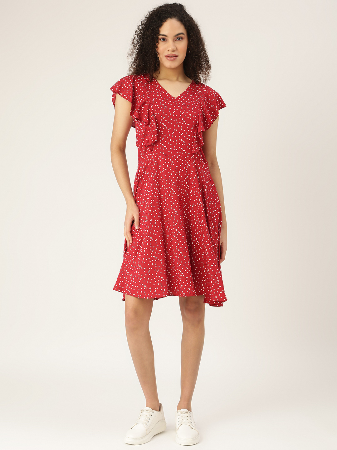 BRINNS Red & White Printed Dress