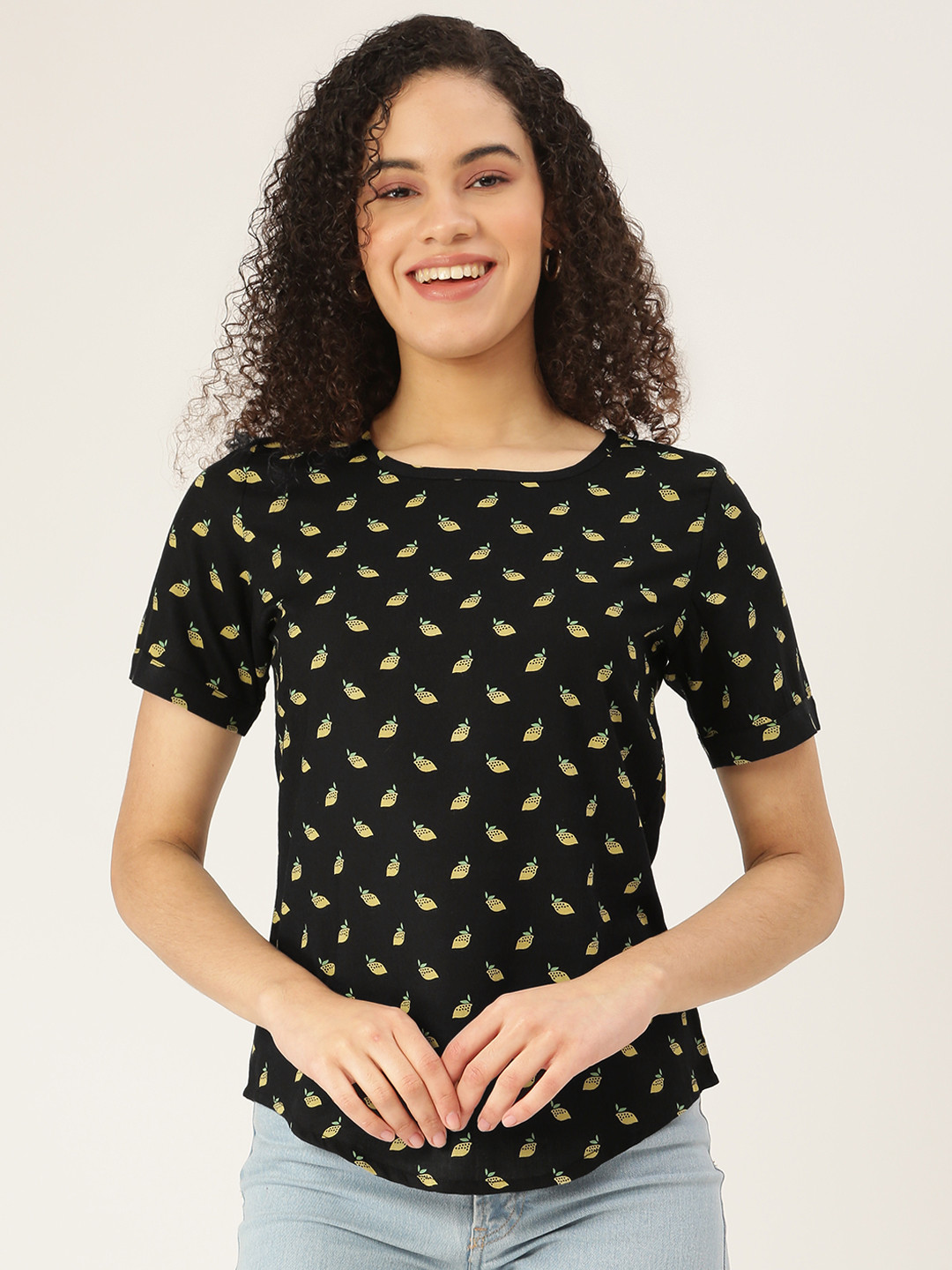 BRINNS Black Print Top