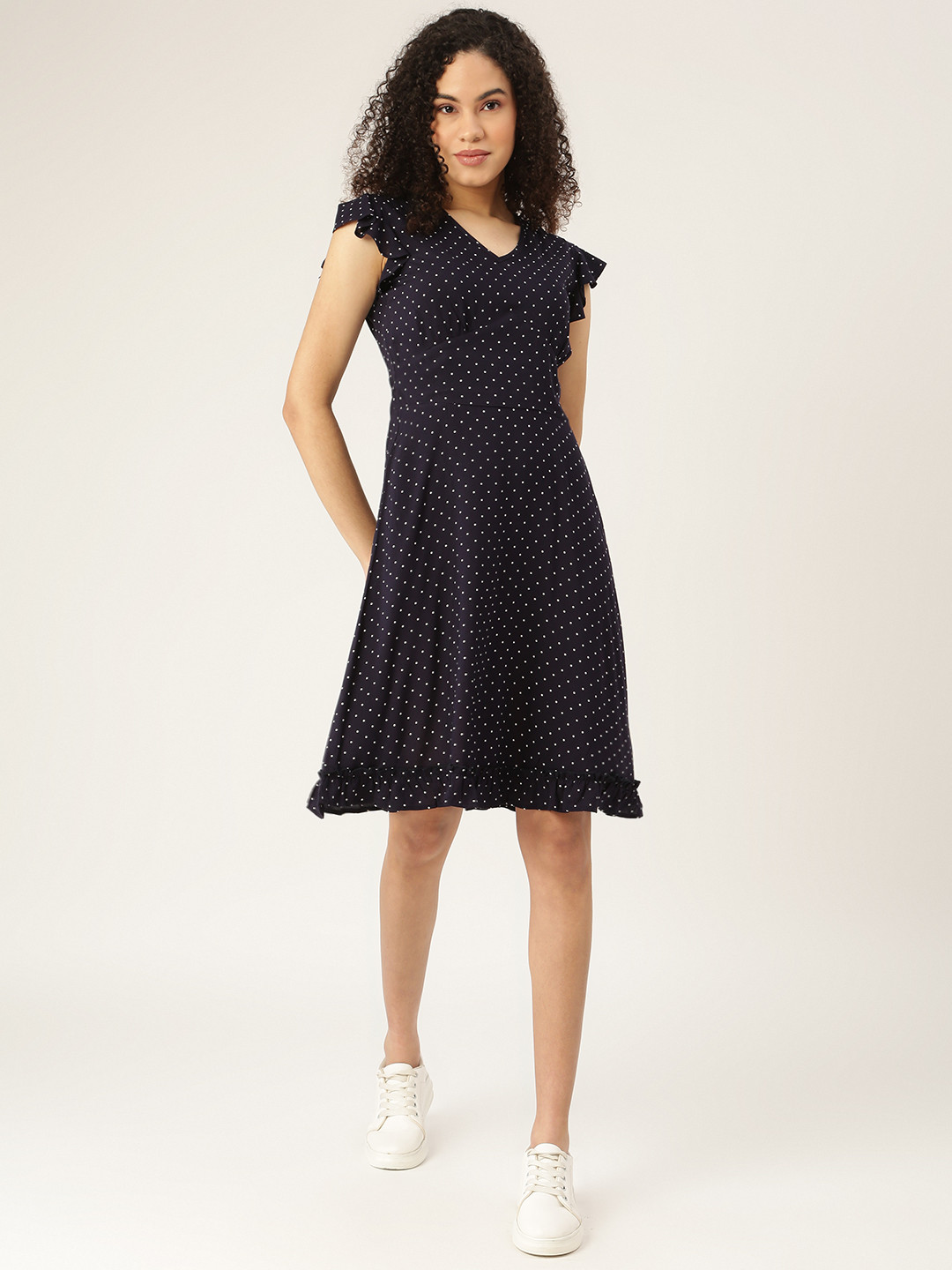 BRINNS Navy Blue Printed  Dress