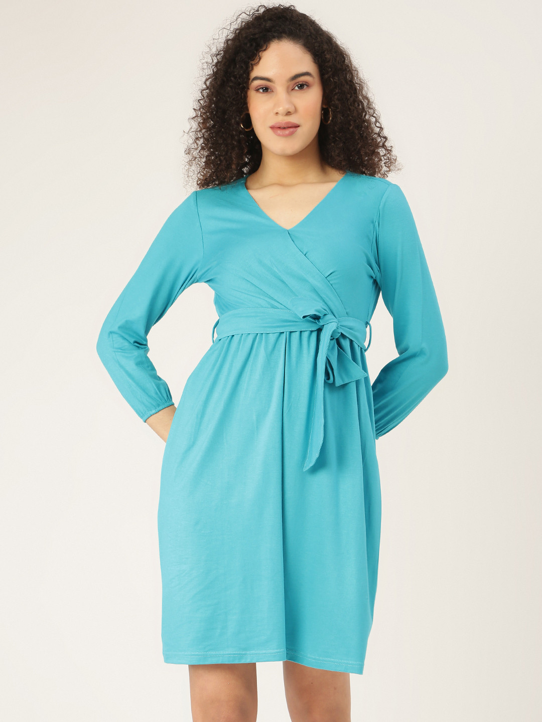 BRINNS Turquoise Blue Solid Dress