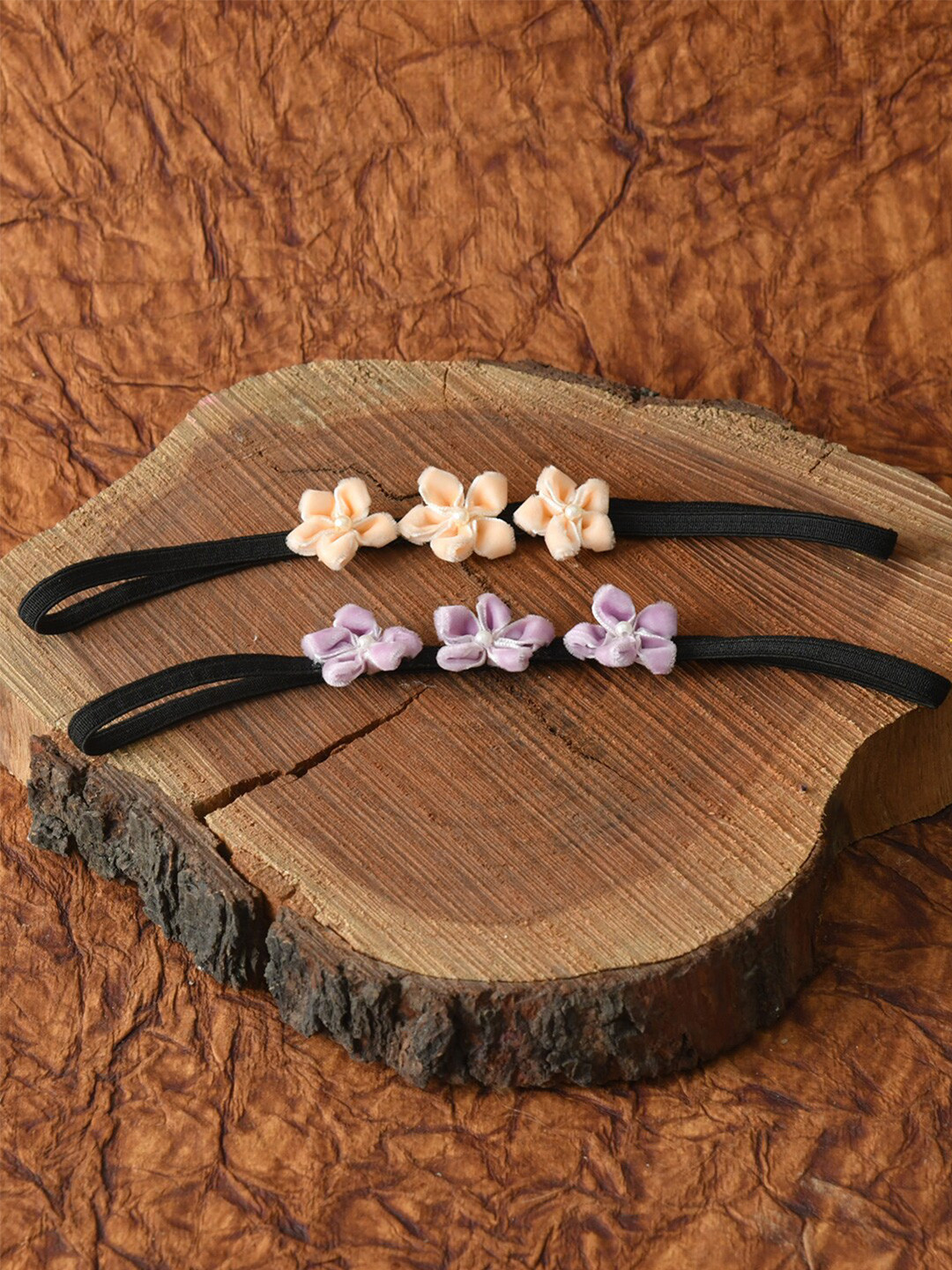 FUNKRAFTS Girls Purple & Beige Flower Hairband