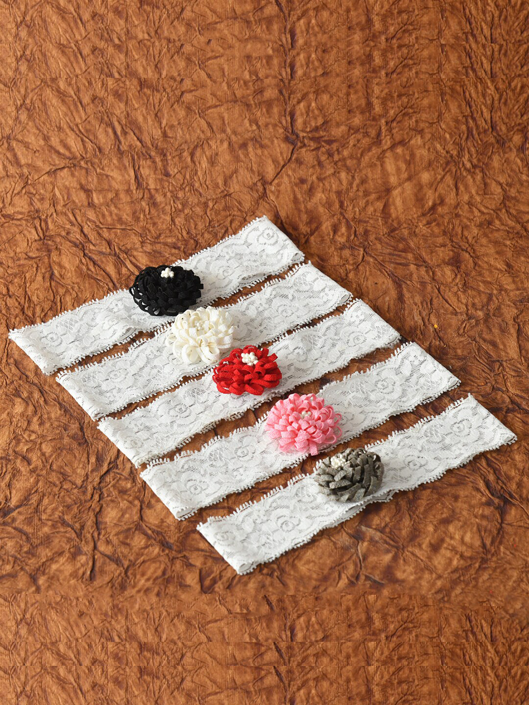 FUNKRAFTS Girls White & Multicoloured Set of 5 Headband