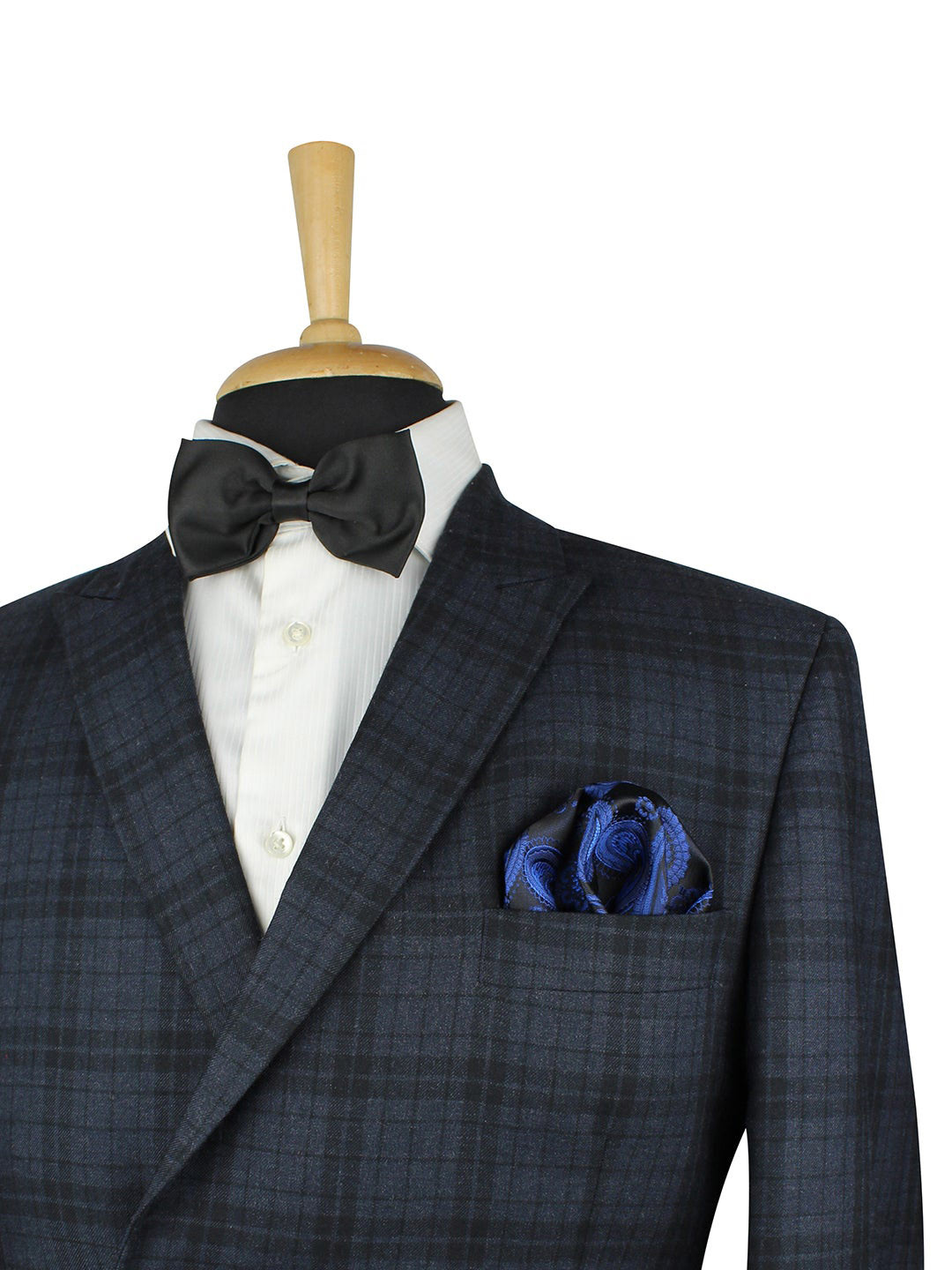 Kavove Men Black & Blue Self-Designed Pocket Square