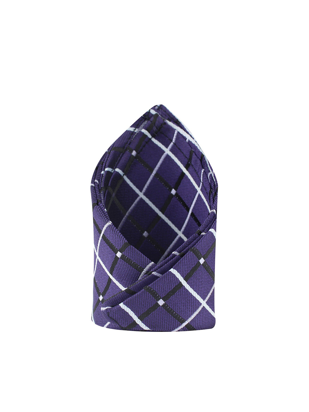 Kavove Men Navy Blue & White Checked Pocket Square