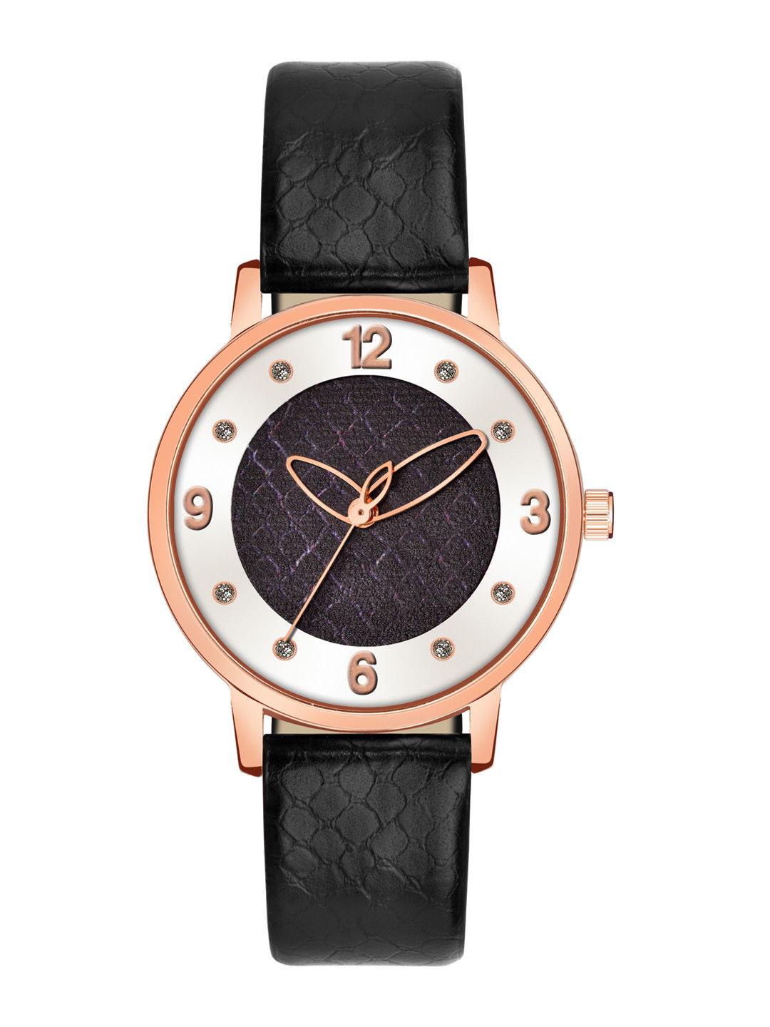 PERCLUTION ENTERPRISE Women Black Dial & Black Leather Straps Analogue Watch PE361