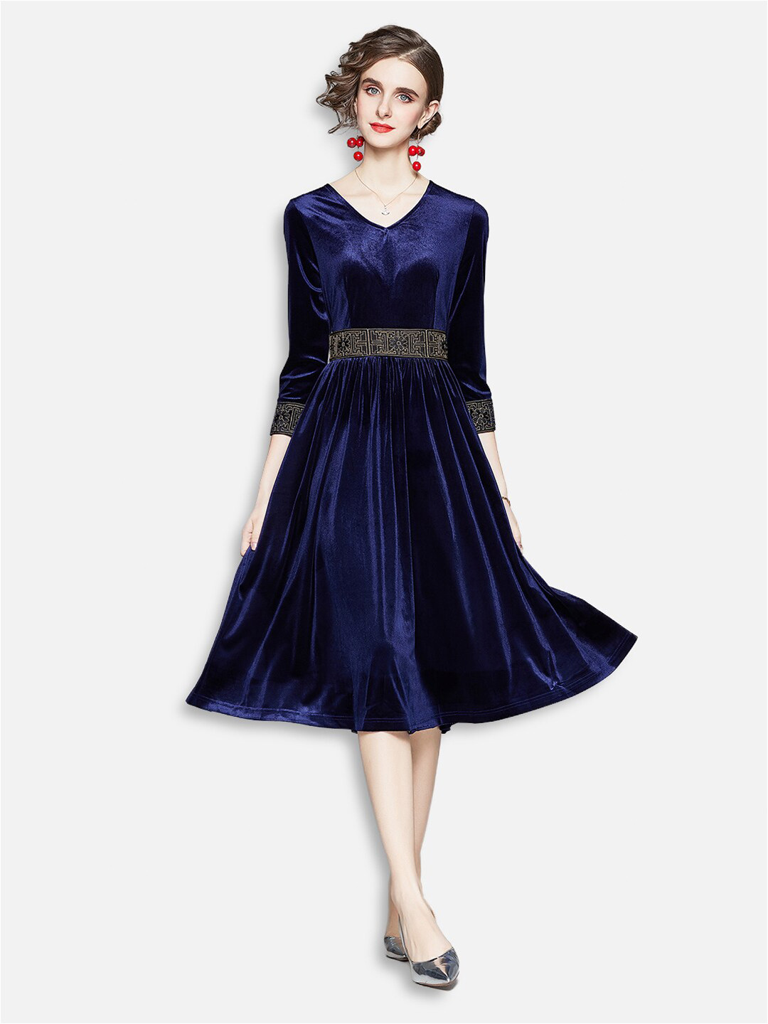 JC Collection Navy Blue Midi Dress