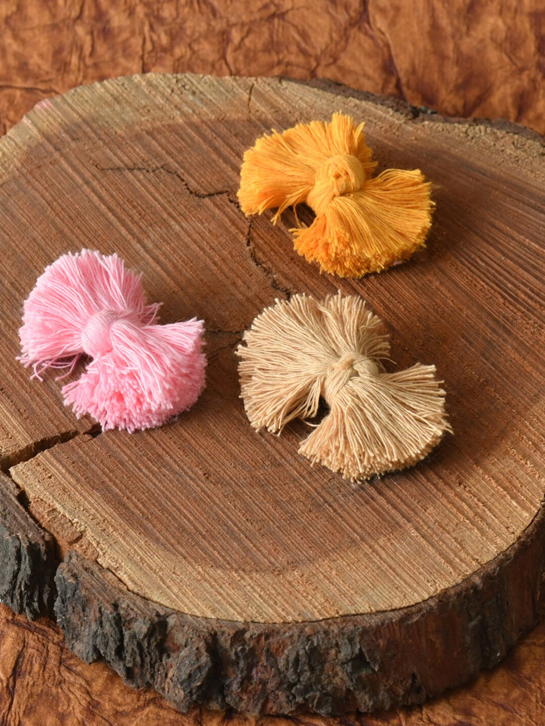 FUNKRAFTS Girls Pink Brown & Brown Set of 3 Alligator Hair Clip