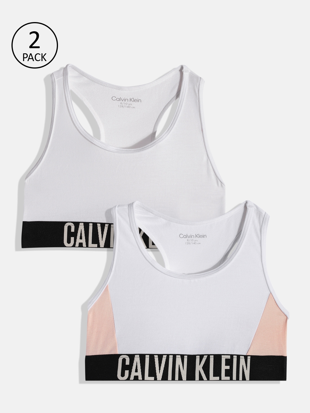 Buy Calvin Klein Underwear White Typography Printed Sports Bra