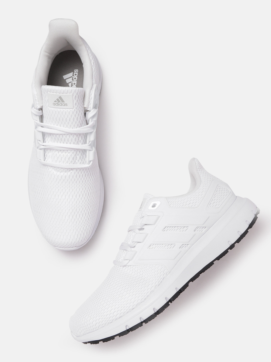 ADIDAS Men White Woven Design Ultimashow Running Shoes